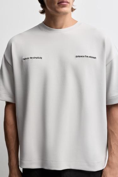 Printed interlock T-shirt — PEARL GREY 3