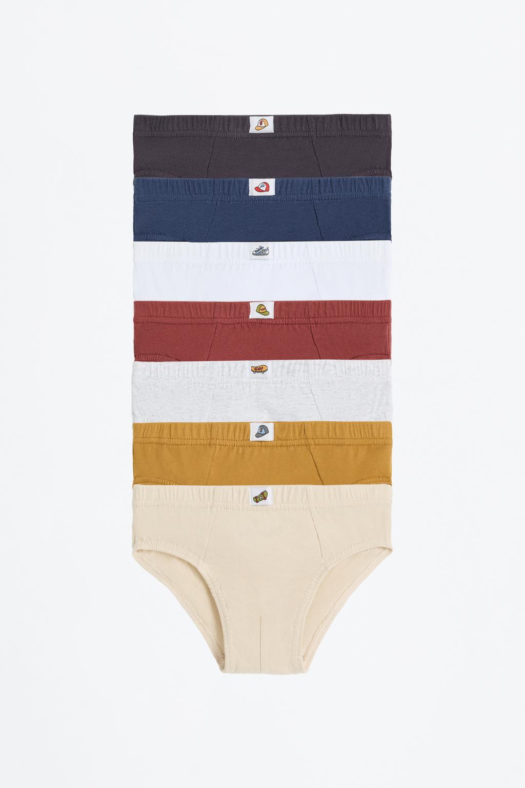 Conjunto de 7 boxers slip lisos