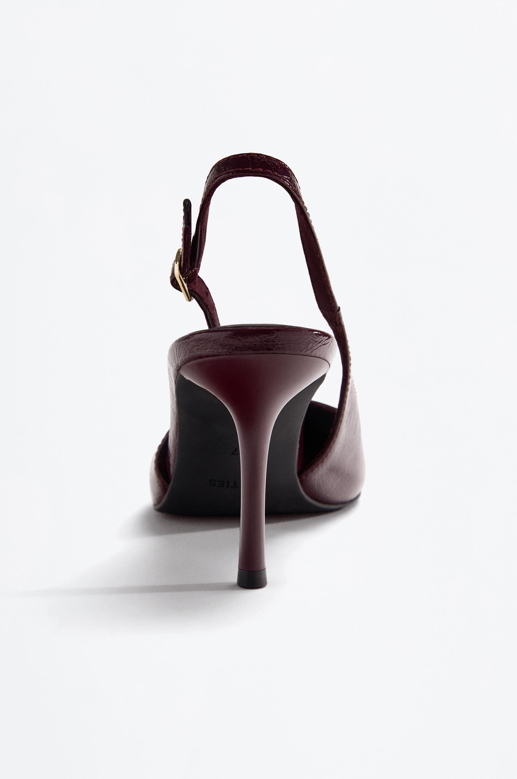 Lefties Bordo Lefties Arkasi açık topuklu ayakkabı