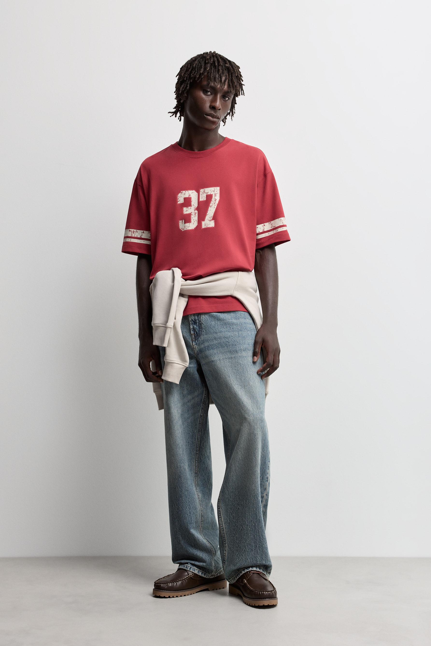 Oversize printed T-shirt — RED