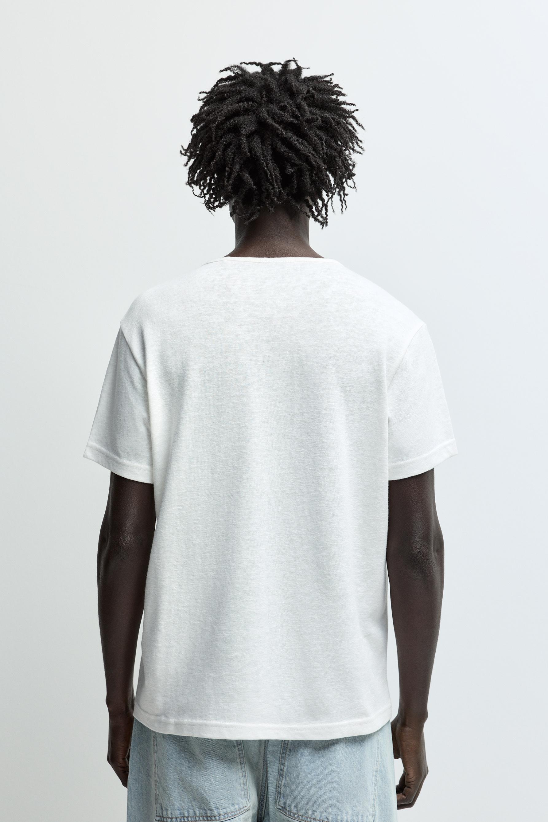 Basic henley T-shirt — OFF WHITE
