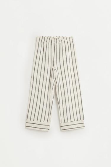 Striped bias cut culottes — ECRU/BLACK 2