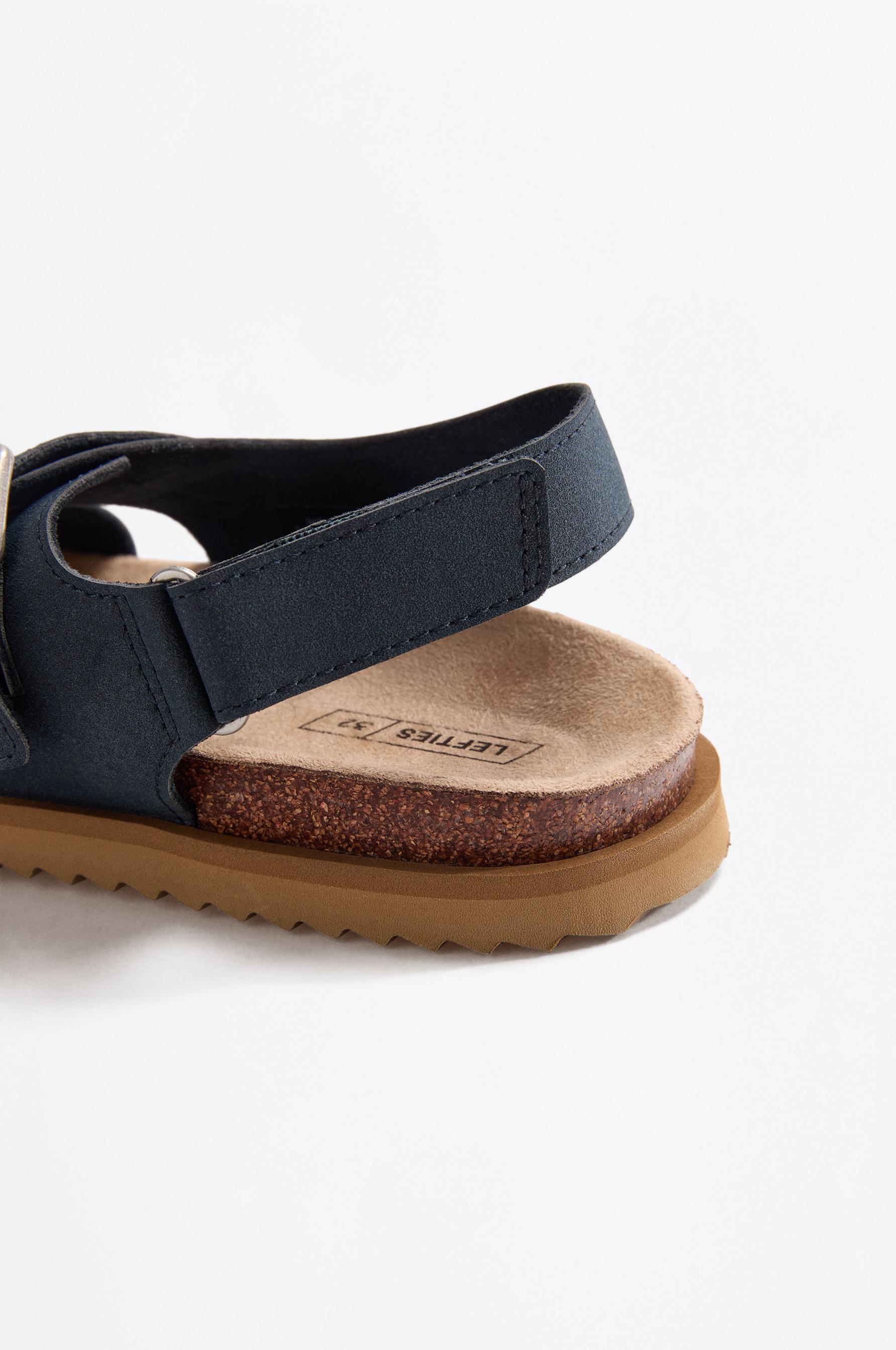 BUCKLE SANDALS — NAVY BLUE