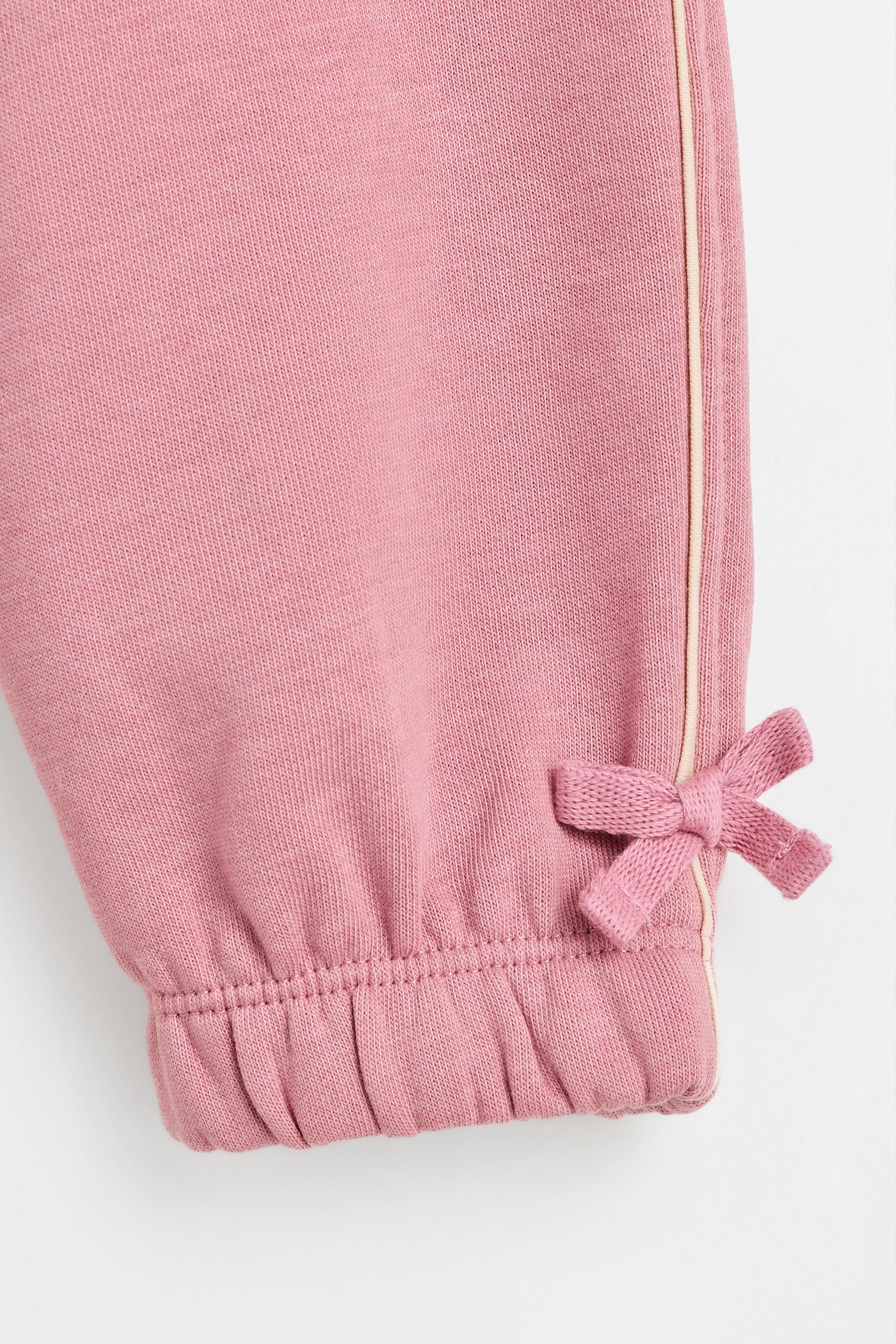 Polo sweatshirt and bow trousers set — DUSTY PINK
