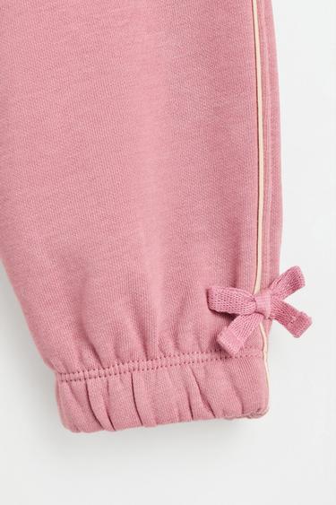 Polo sweatshirt and bow trousers set — DUSTY PINK 7