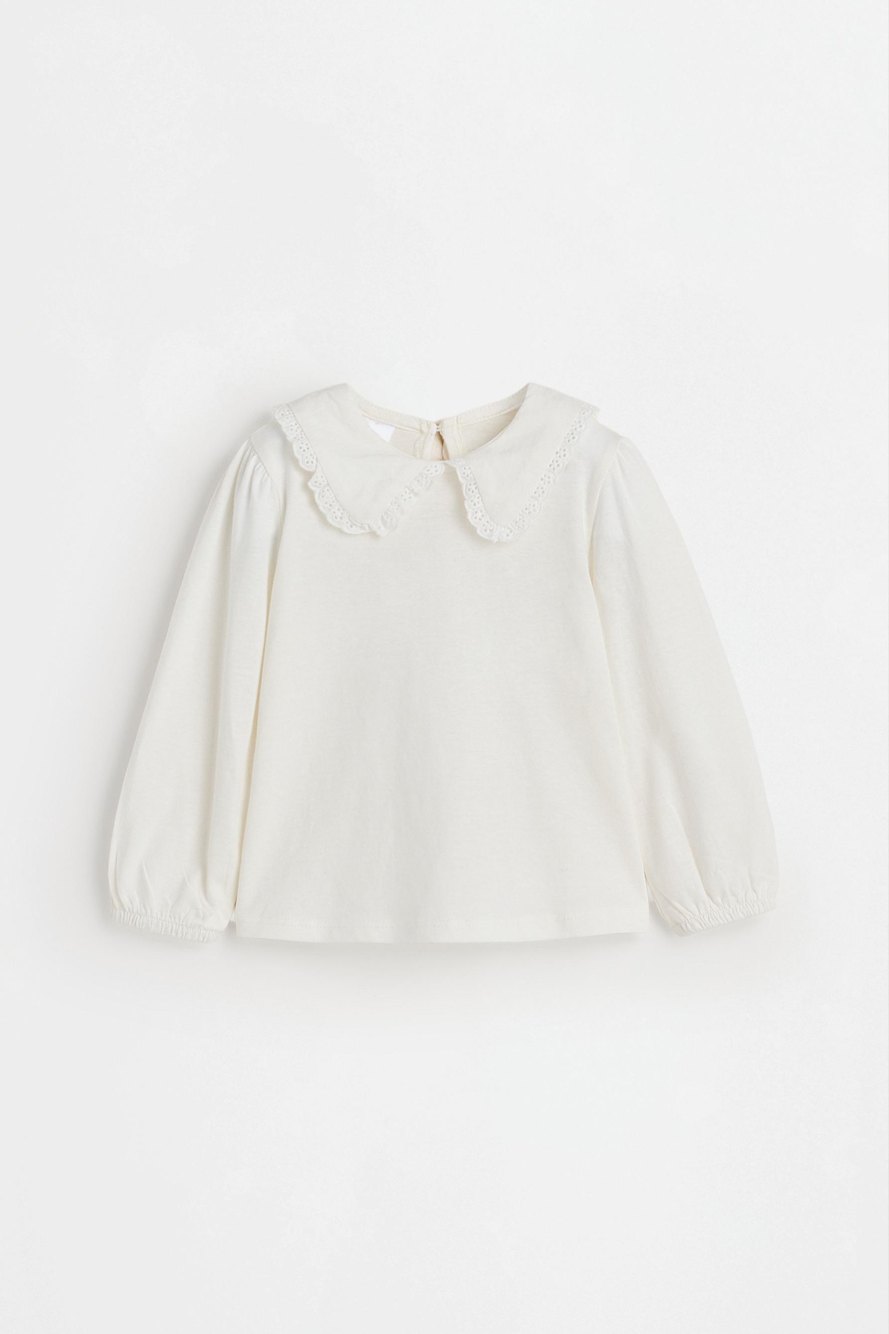 Peter Pan collar T-shirt — ECRU