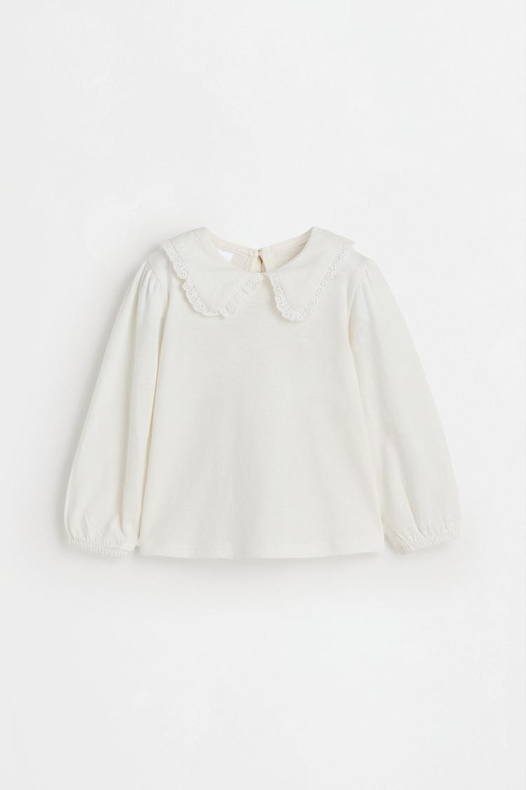 Peter Pan collar T-shirt — ECRU