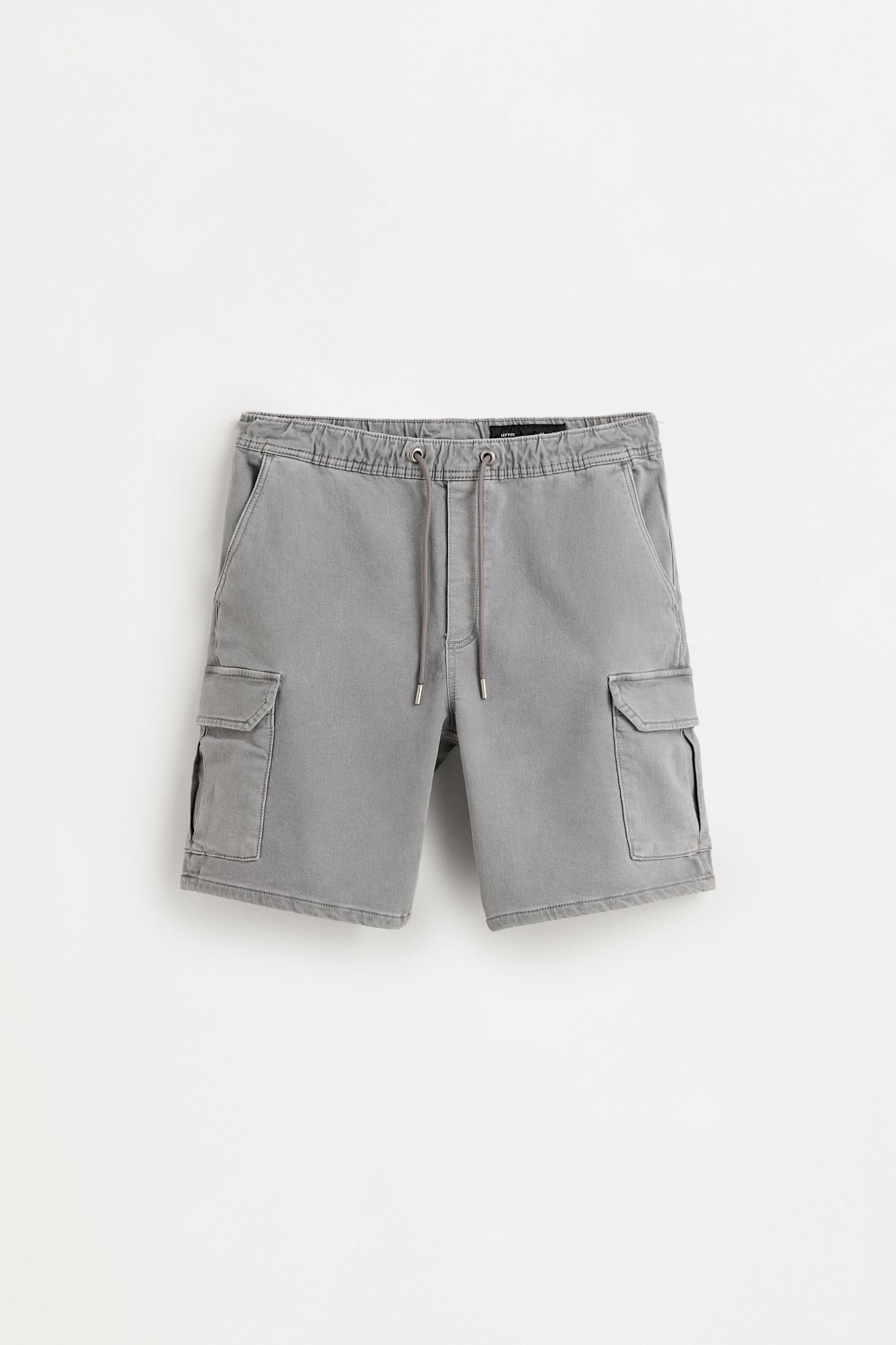 Denim cargo jogger Bermuda shorts — MEDIUM GREY