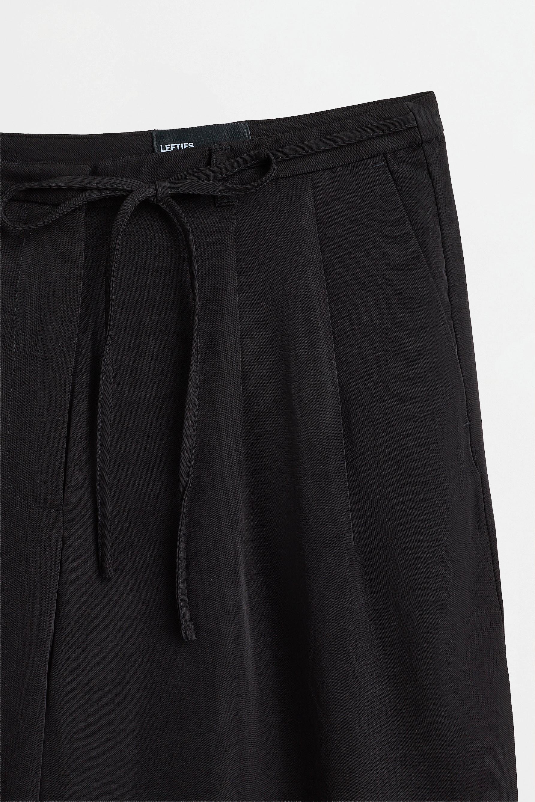Satin wide-leg trousers — BLACK