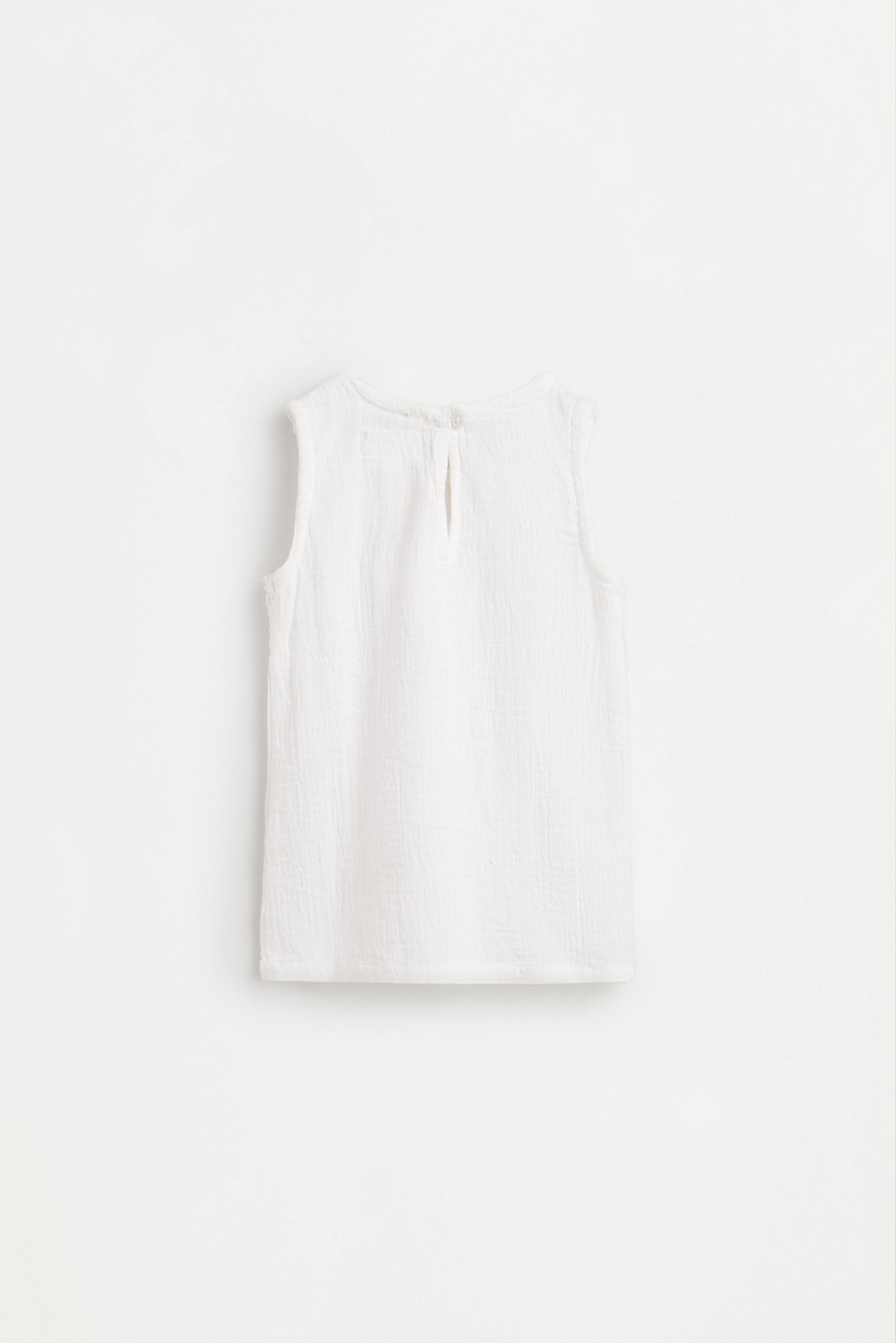 Crochet detail top — ECRU