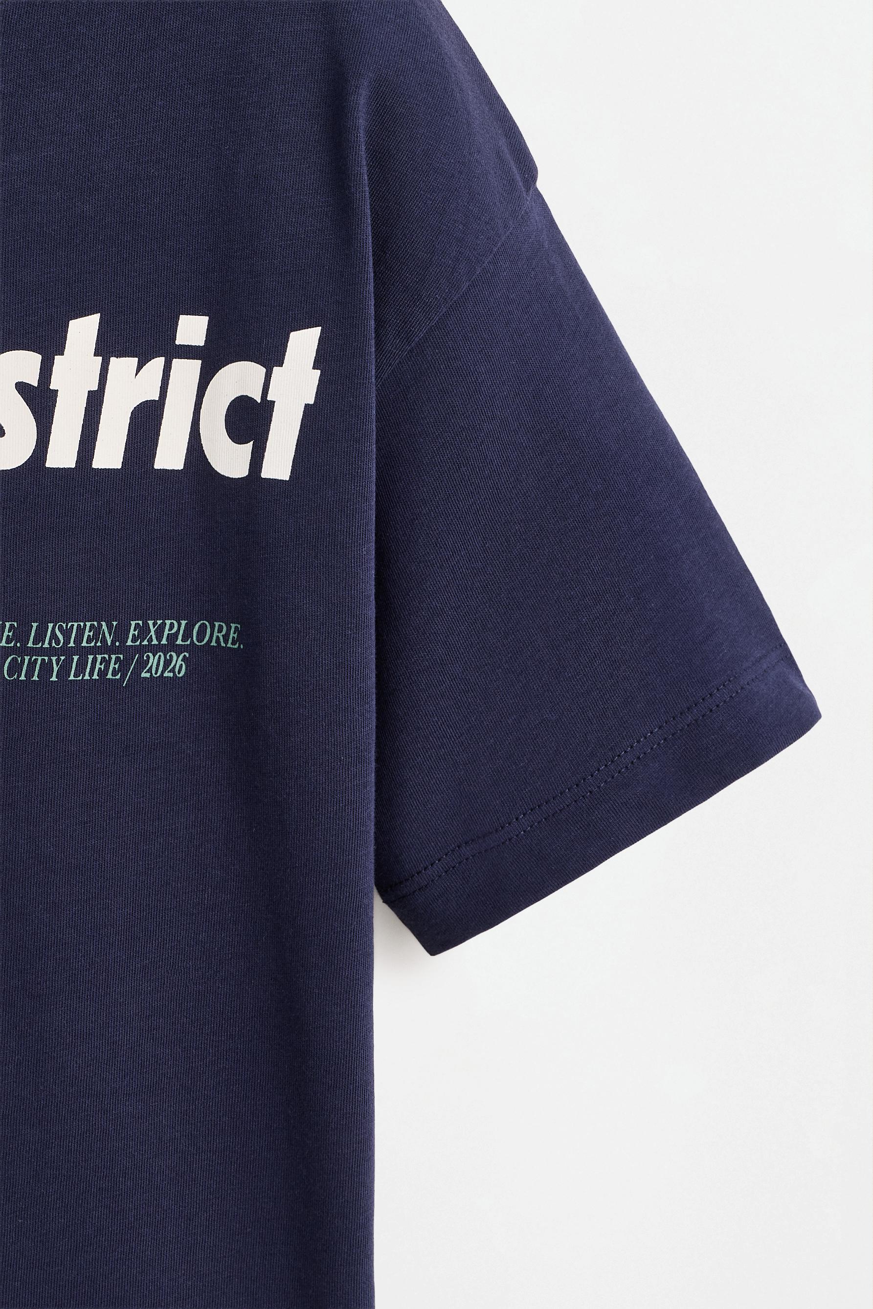 Printed T-shirt — NAVY