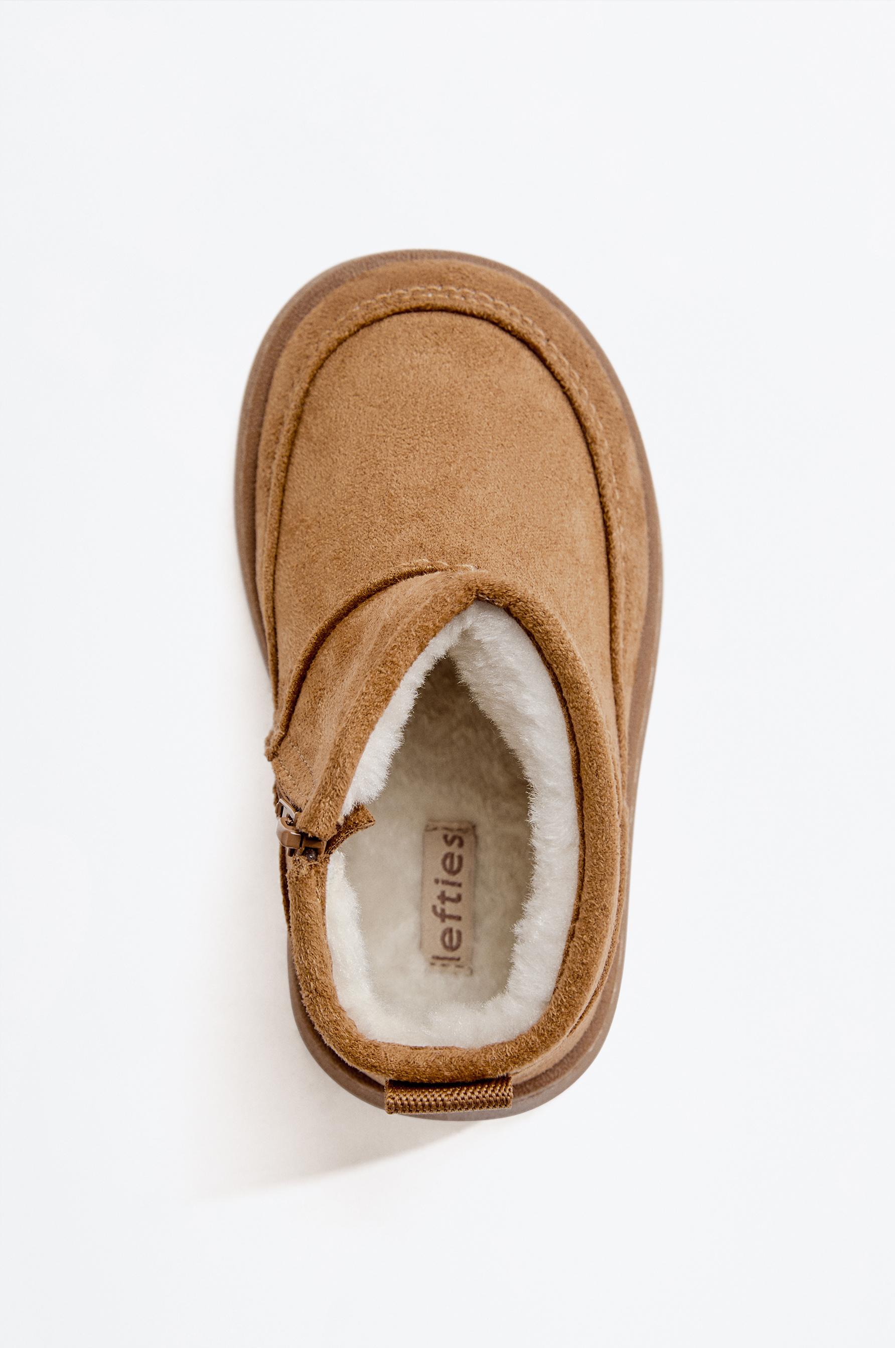 Lined faux fur boot — BEIGE
