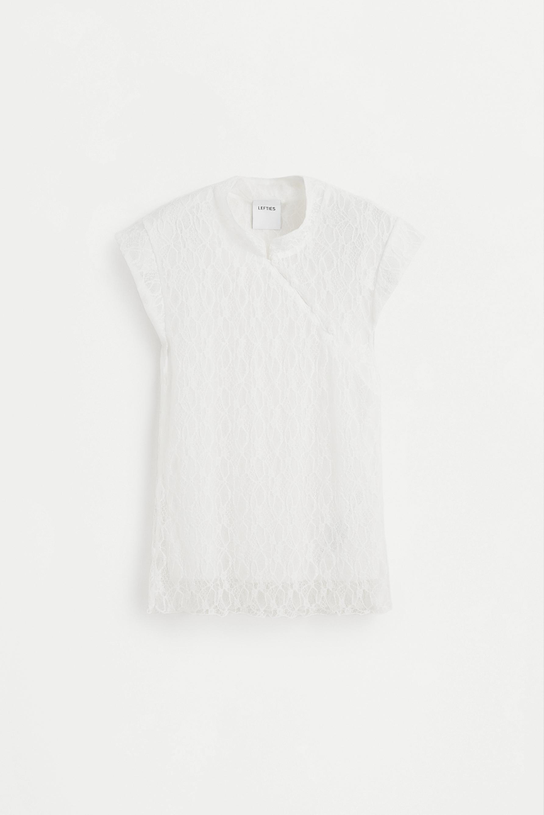 Lace qipao top — OFF WHITE
