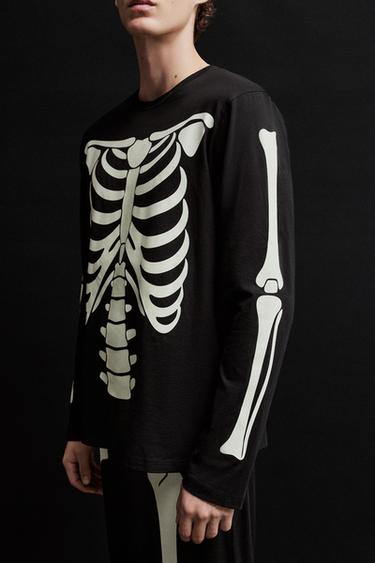 Men's | Glow-in-the-dark skeleton pyjamas — BLACK 4
