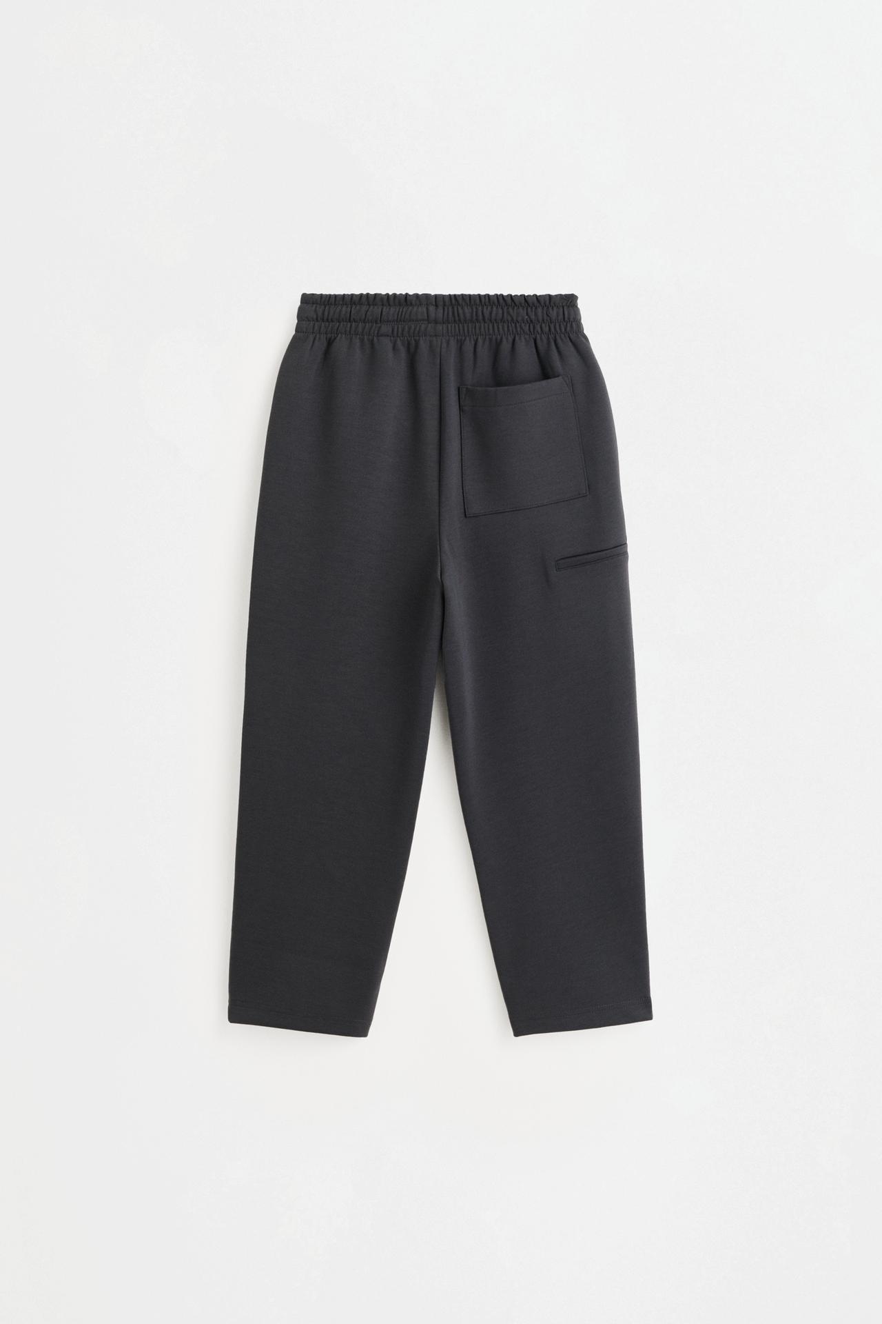Neoprene-effect trousers — BLACK