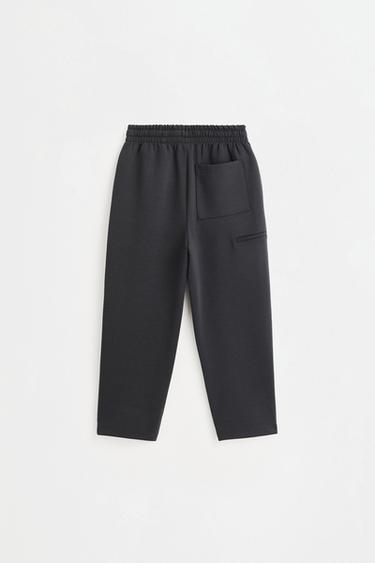 Neoprene-effect trousers — BLACK 2