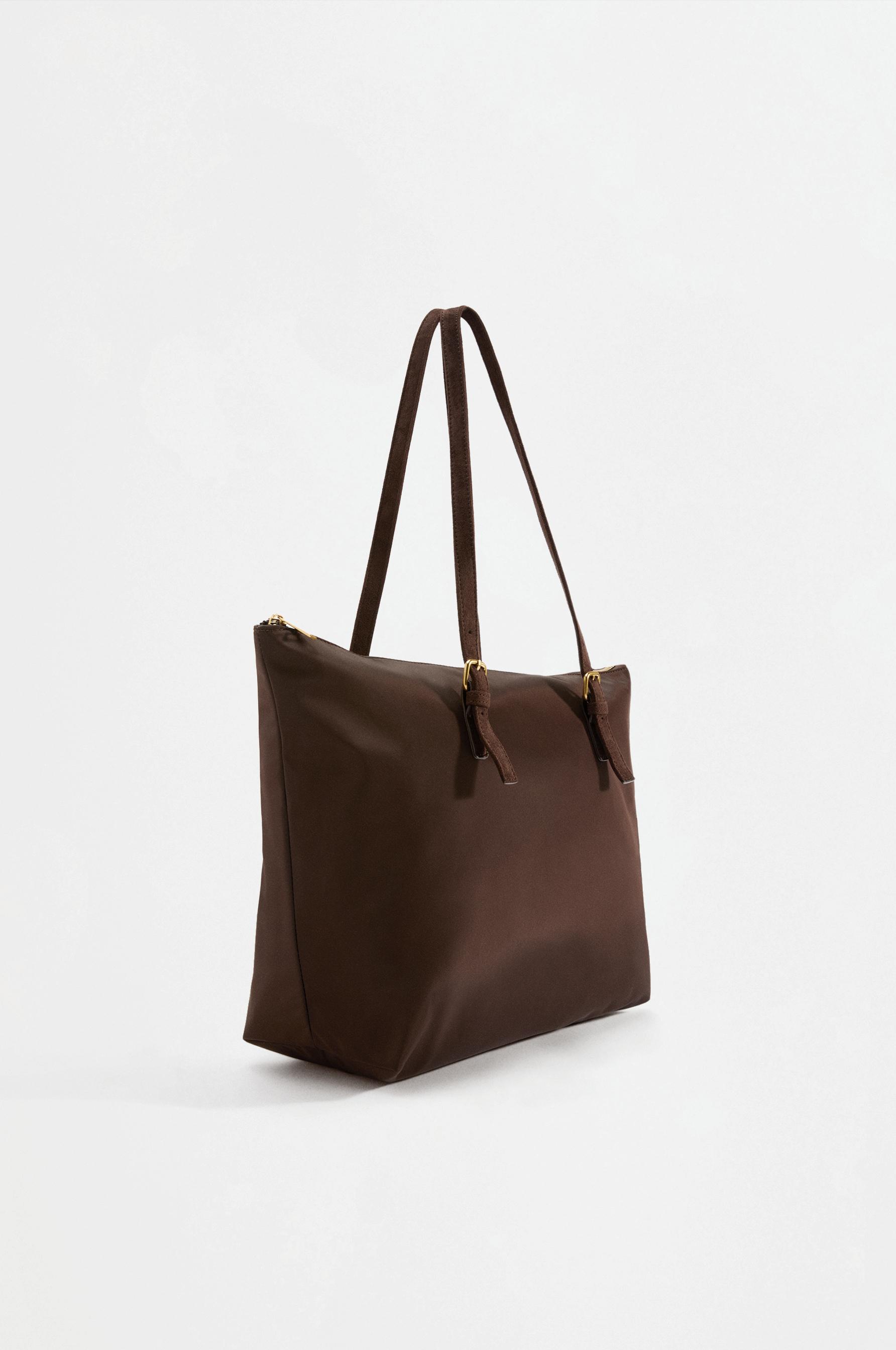 Nylon shopper bag — BROWN