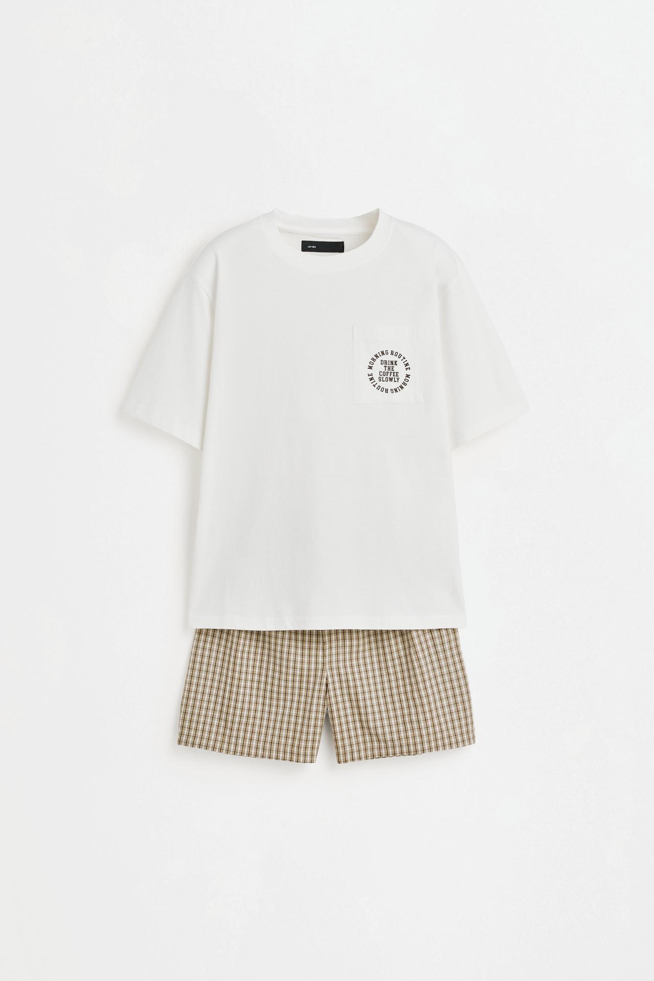 Short pyjamas with pocket — WHITE