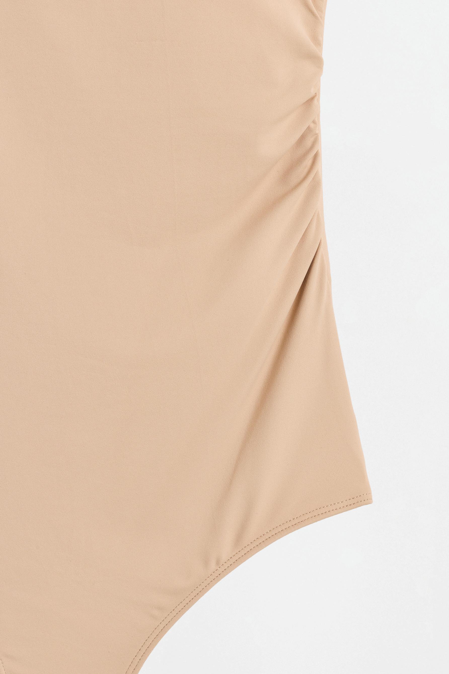 Polyamide sleeveless bodysuit — BEIGE