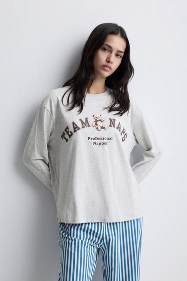 Long printed pyjamas — GREY/BLUE 2