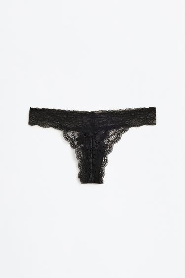 Lace thong — BLACK 1