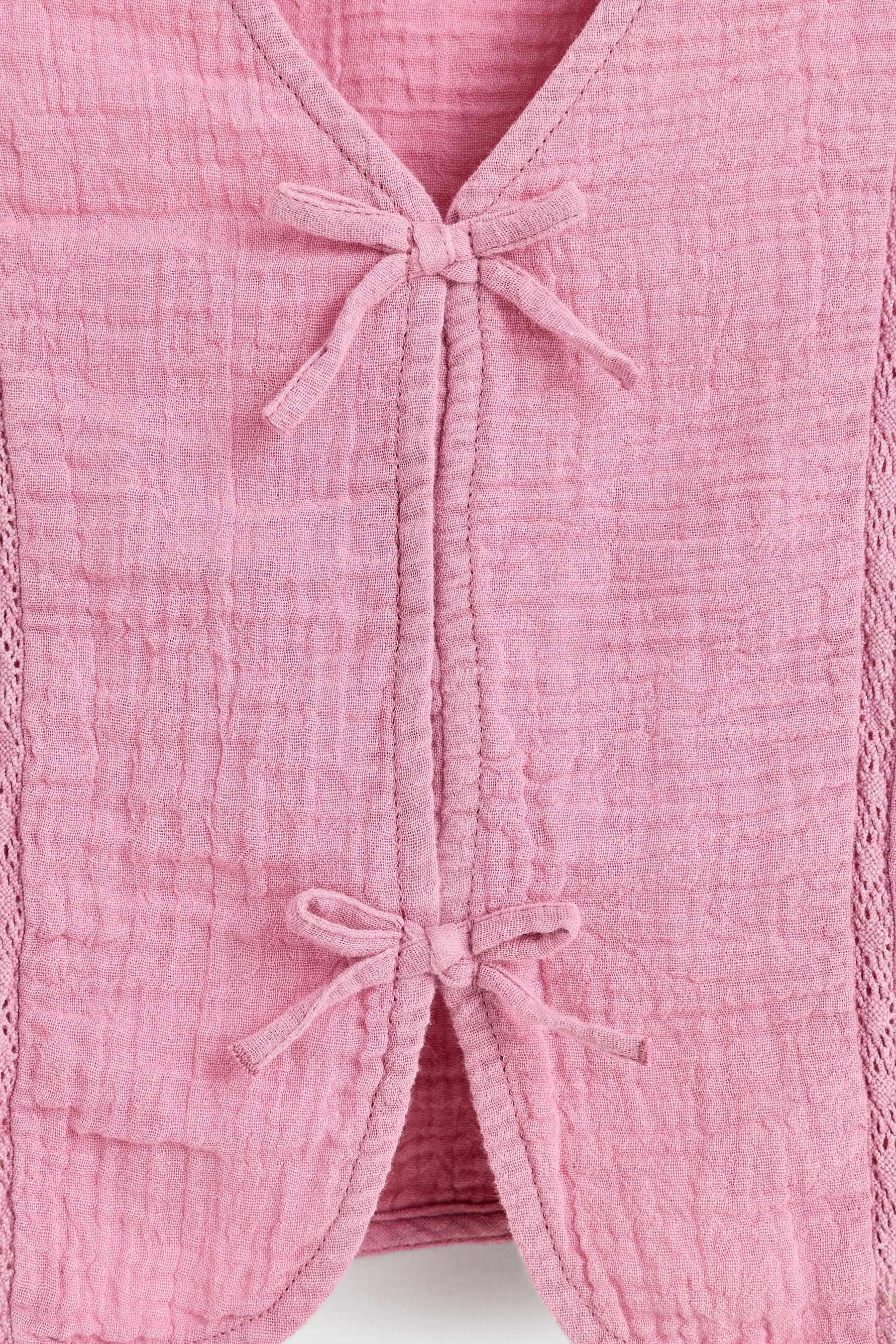 Swiss embroidery vest — PALE PINK