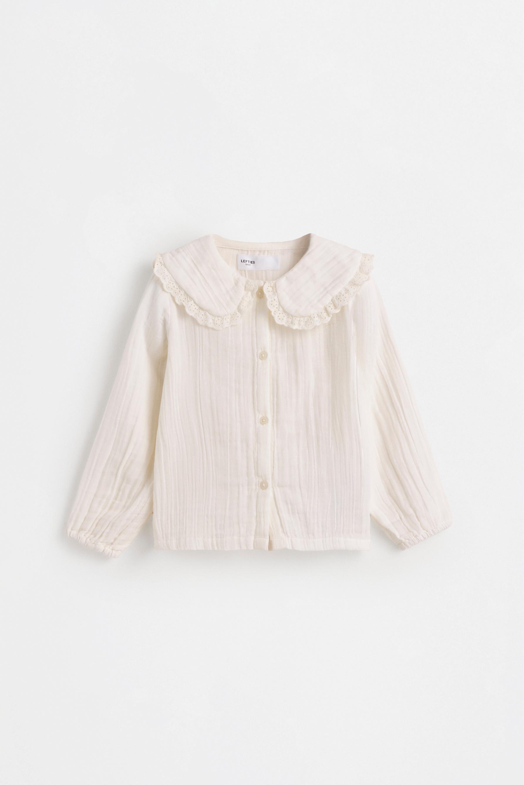 Peter Pan collar shirt — WHITE