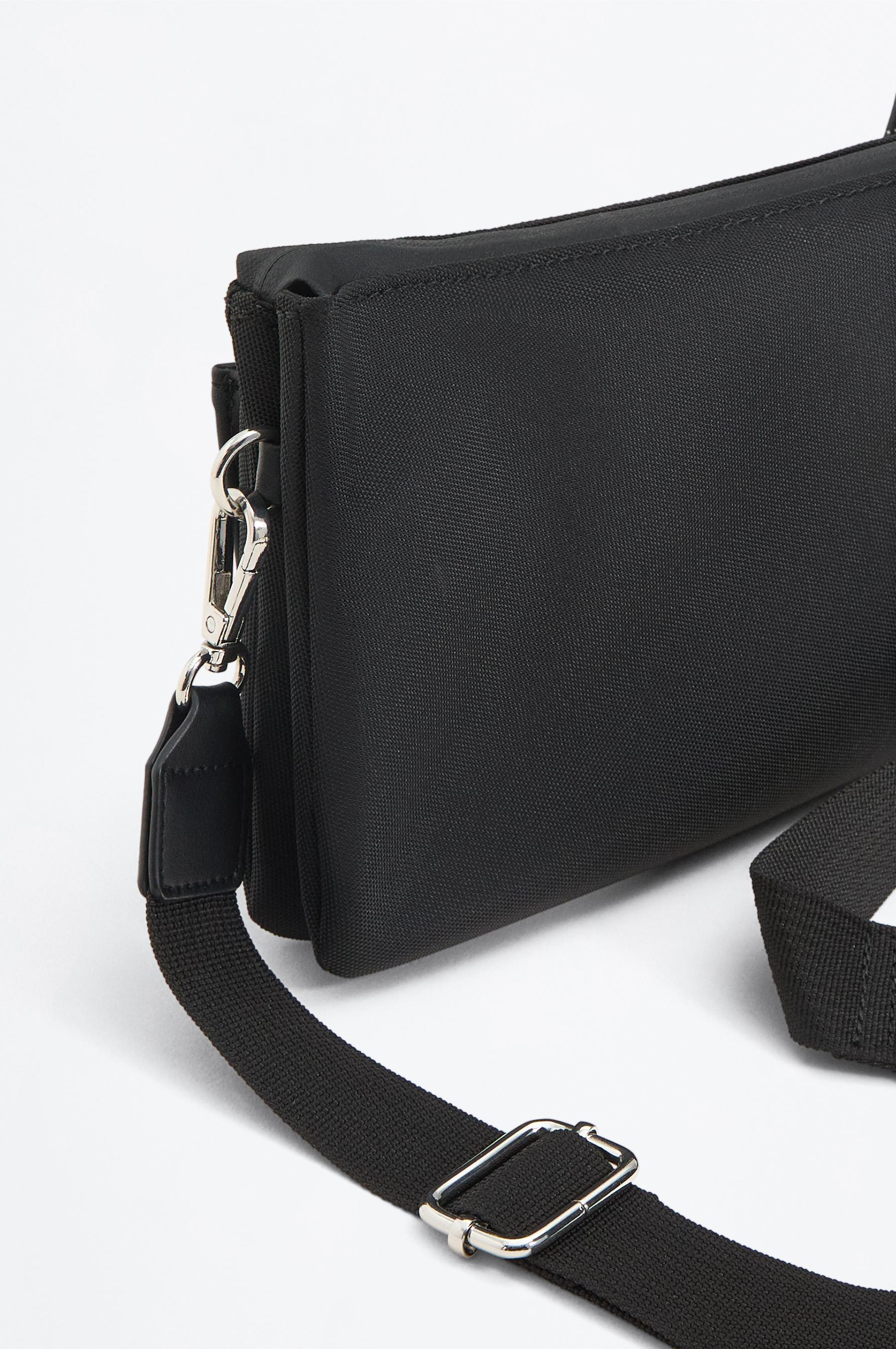 Nylon shoulder bag — BLACK