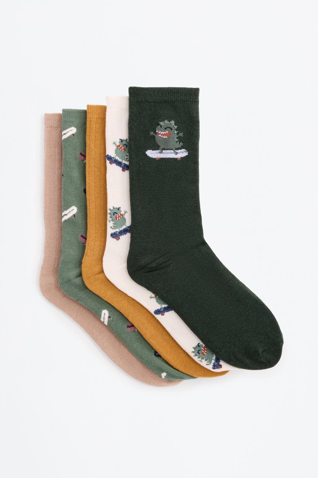 5-pack of long monster socks