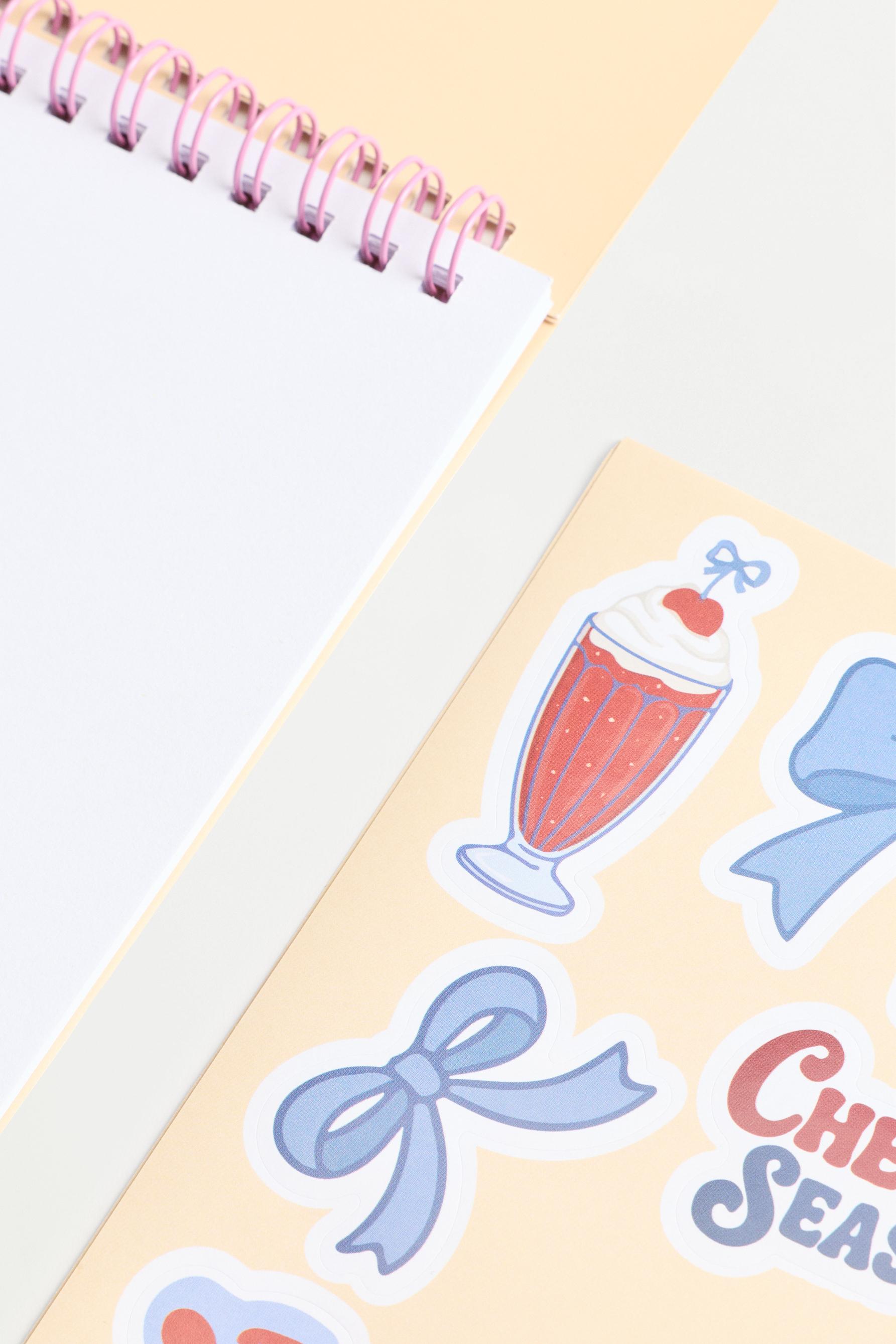 Cherry print stationery set — VARIOUS