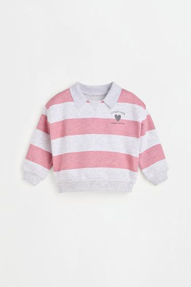 Polo sweatshirt and bow trousers set — GREY MARL 2