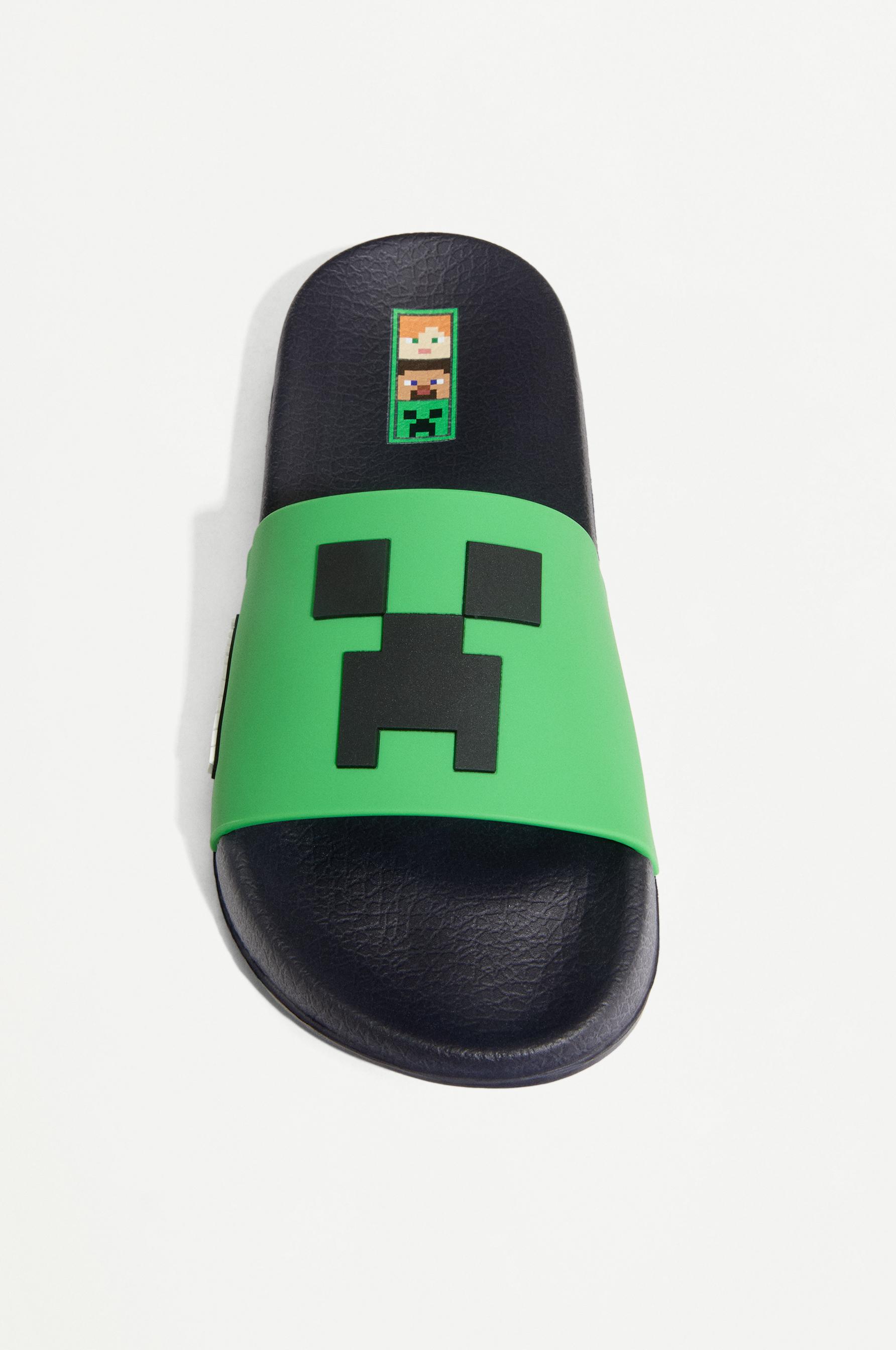 MINECRAFT SLIDE SANDALS — GREEN