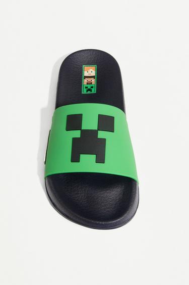 MINECRAFT SLIDE SANDALS — GREEN 3