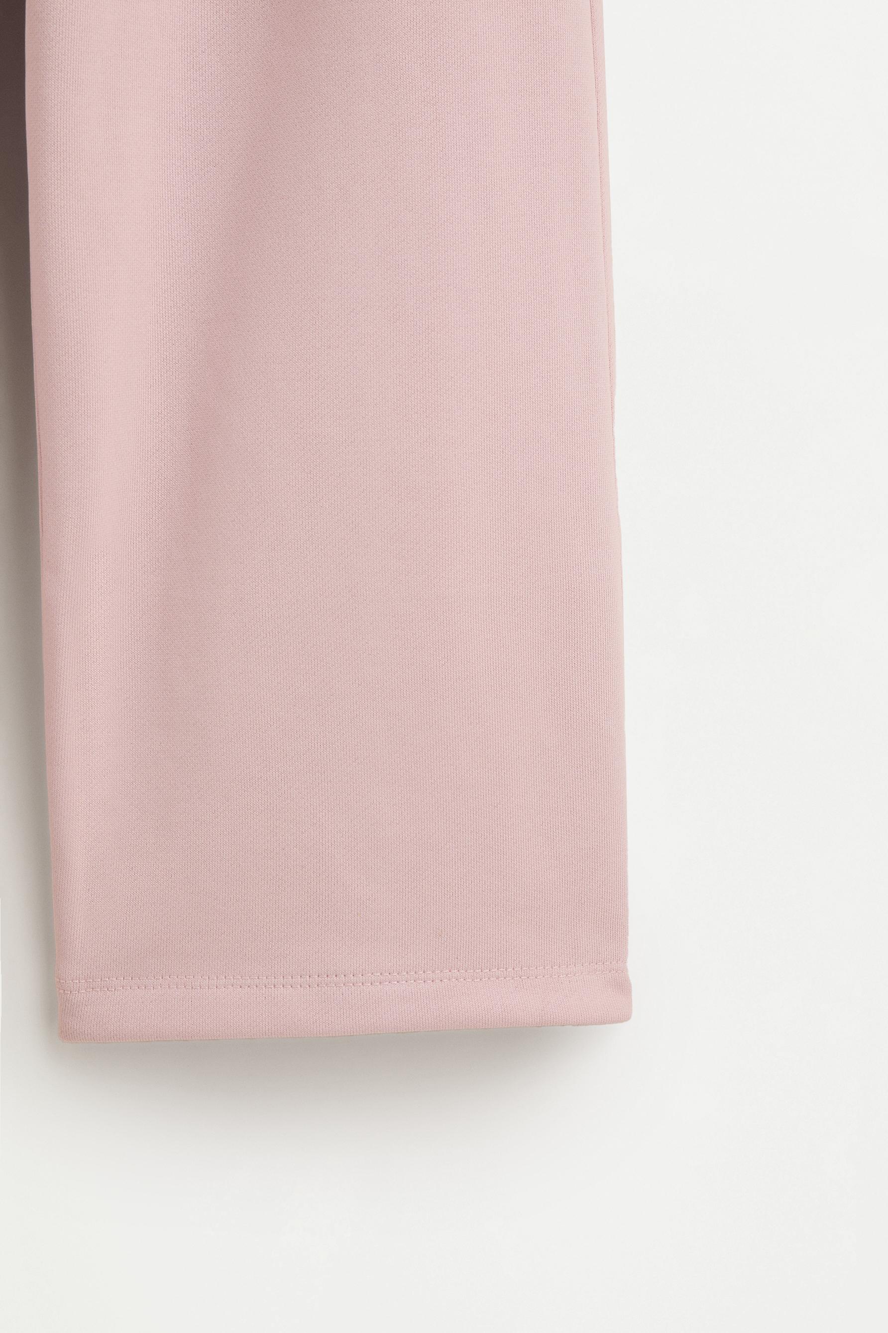 Wide-leg plush trousers — PASTEL PINK