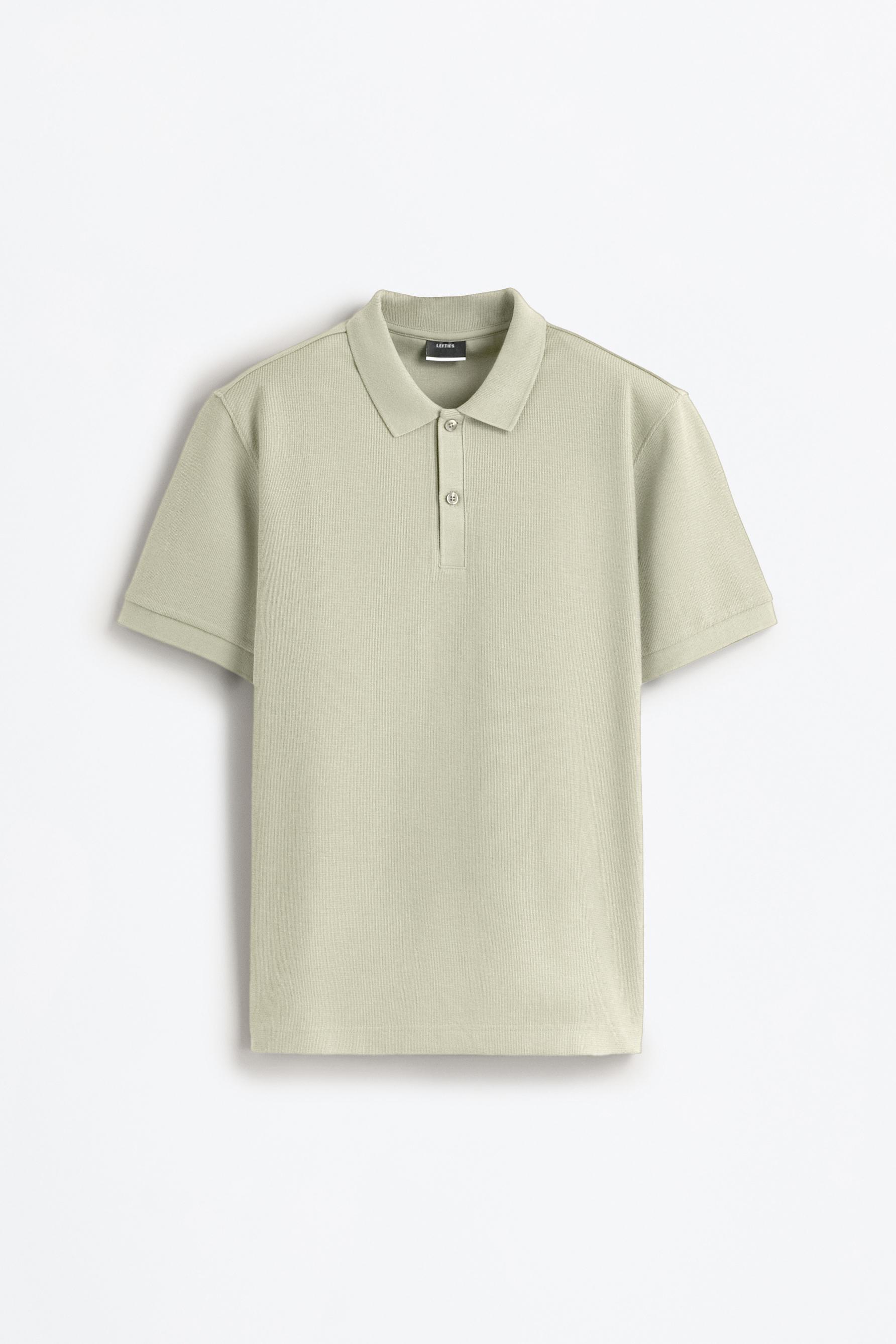 Basic textured polo shirt — APPLE GREEN