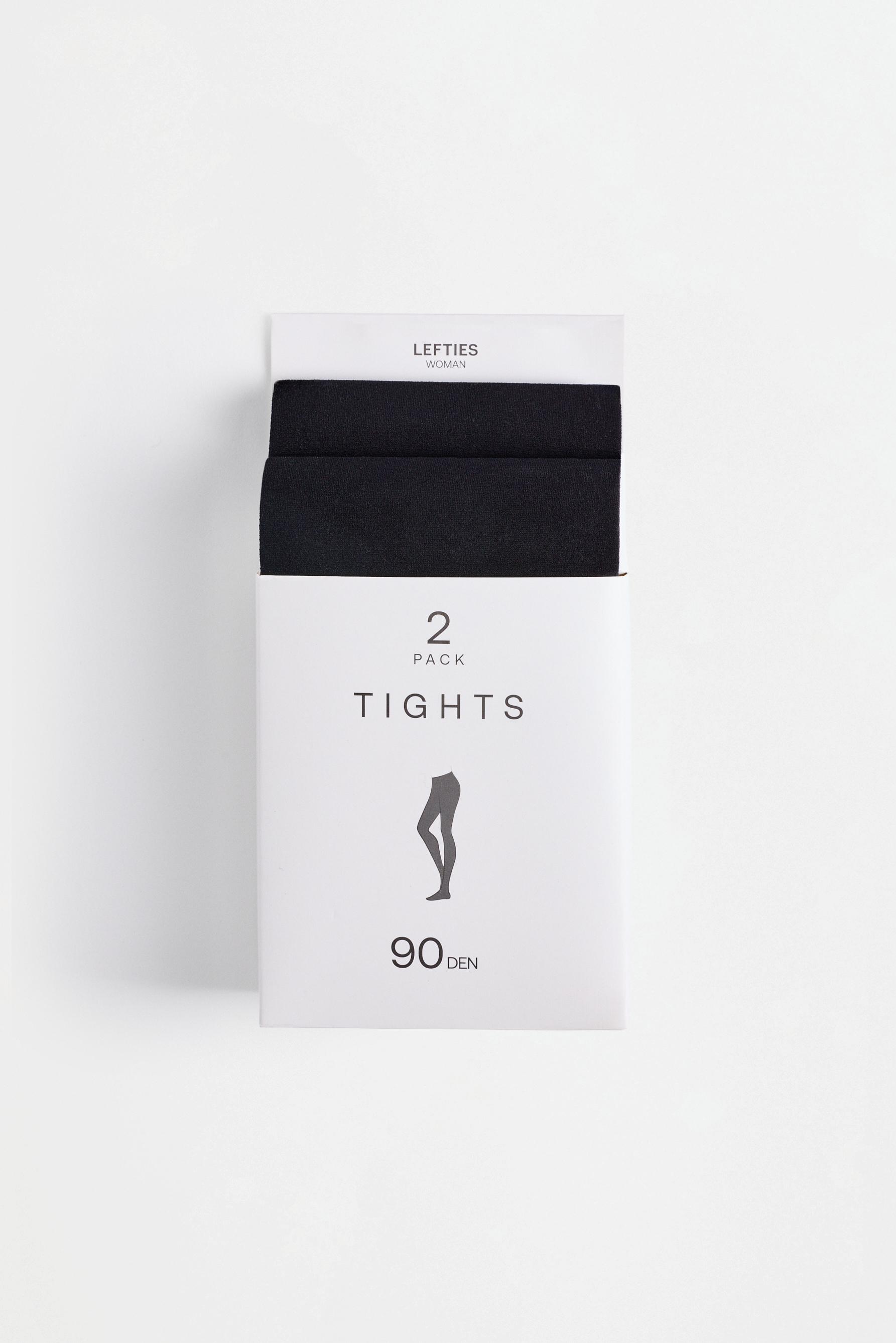 Basic 90 denier tights (2-pack) — BLACK