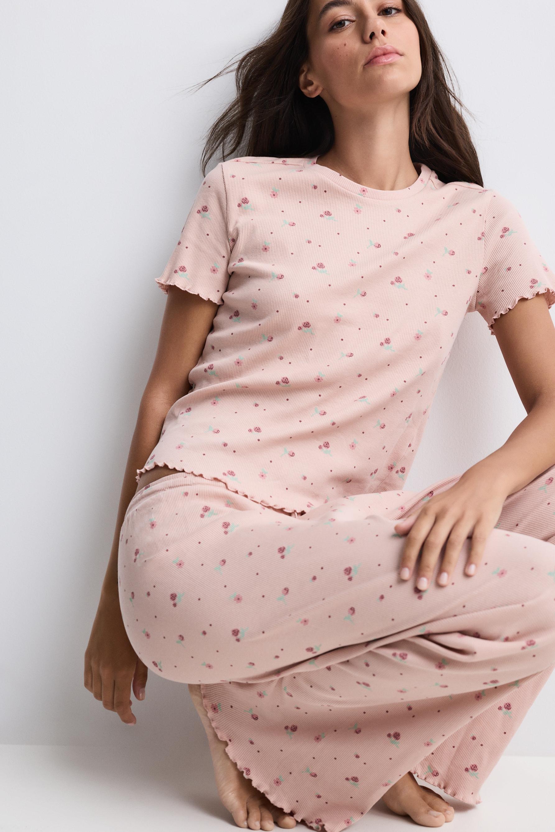 Long printed pyjamas — PASTEL PINK
