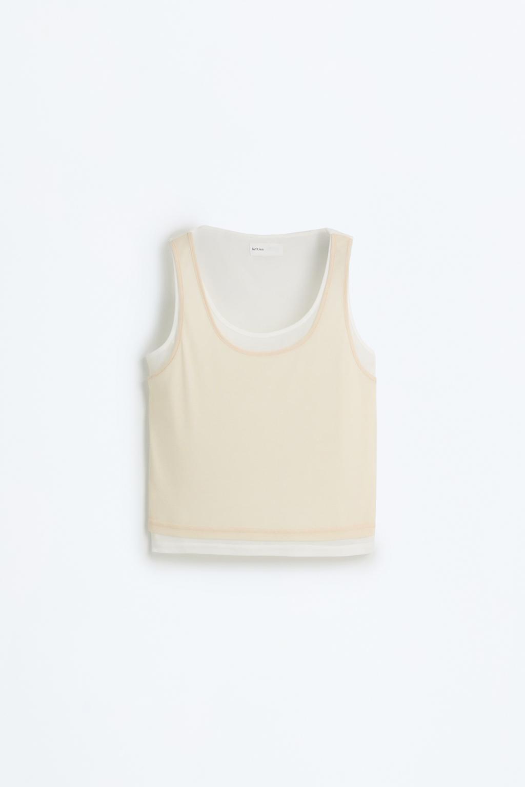 T-shirt with double-layer front