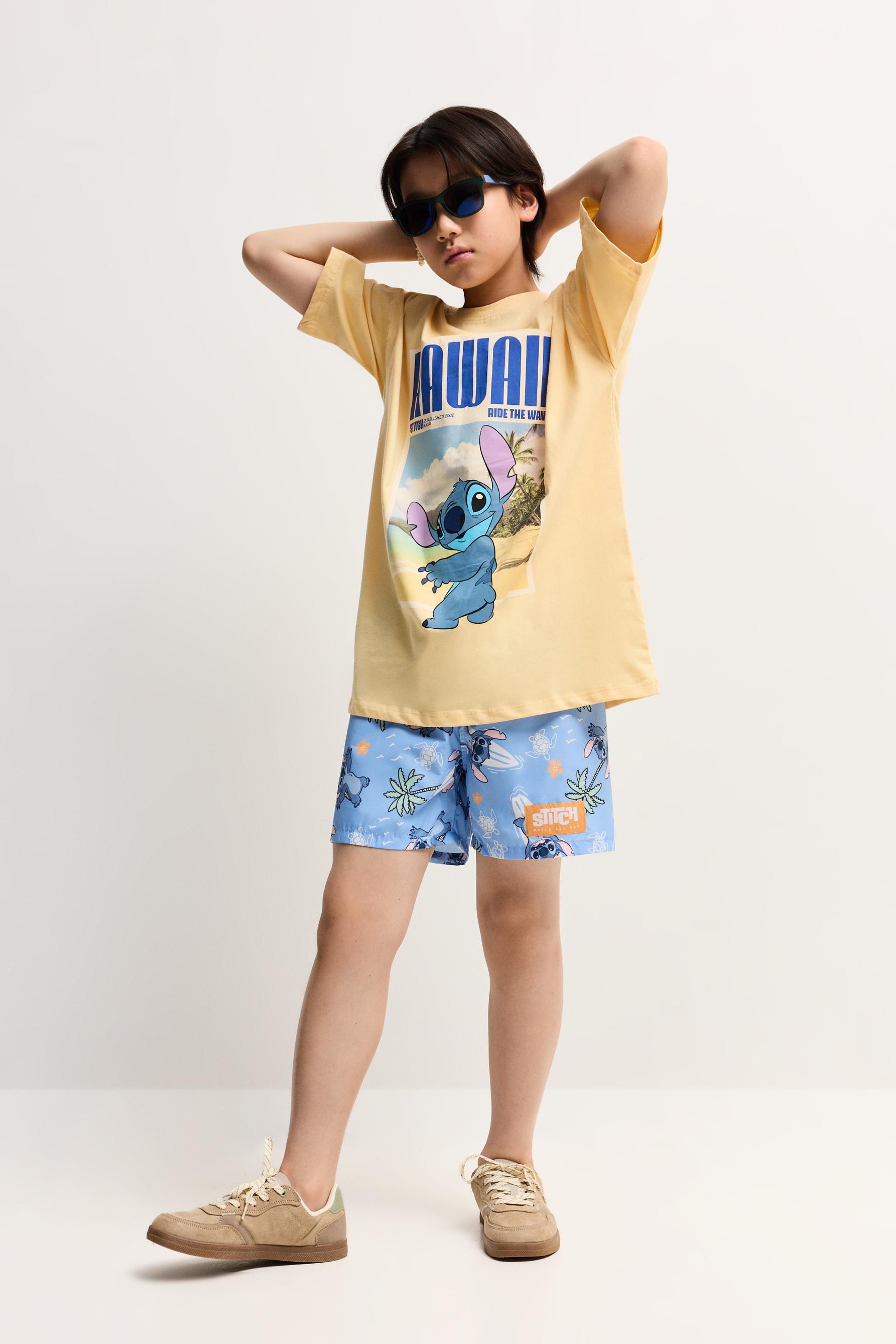 Stitch ©Disney T-shirt with back tag — LIGHT ORANGE