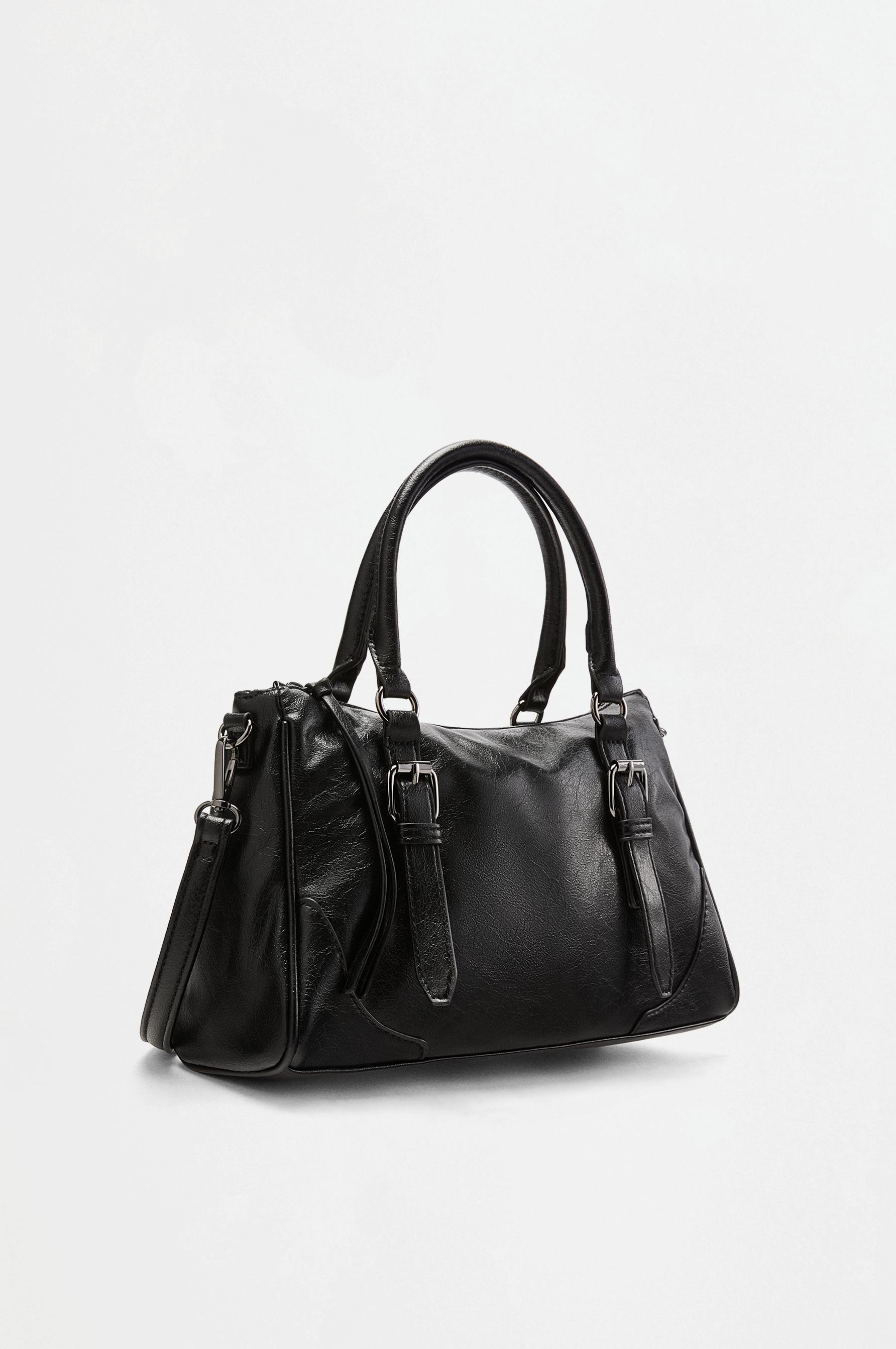Buckle detail crossbody bag — BLACK