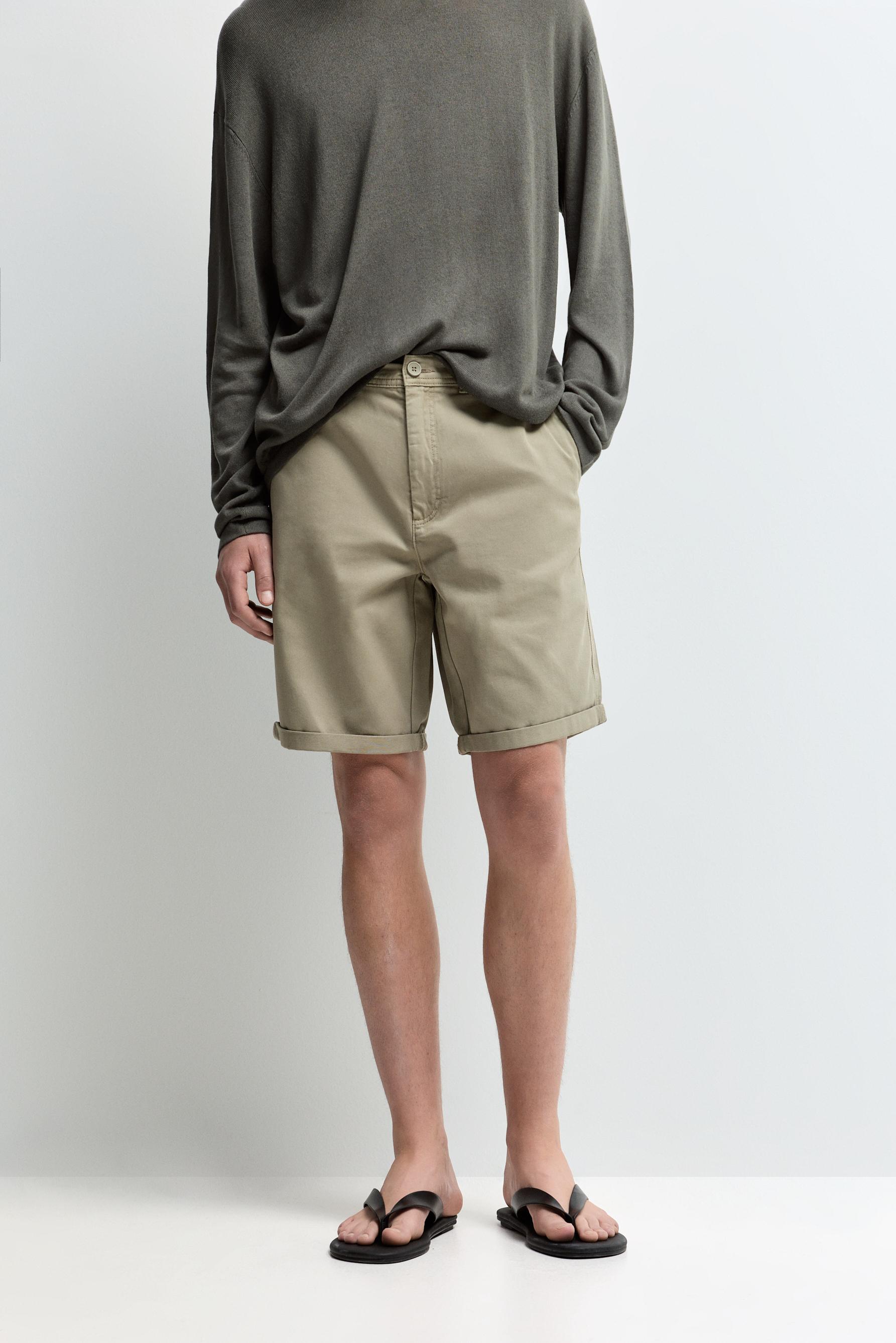 Slim fit Bermuda shorts — KHAKI