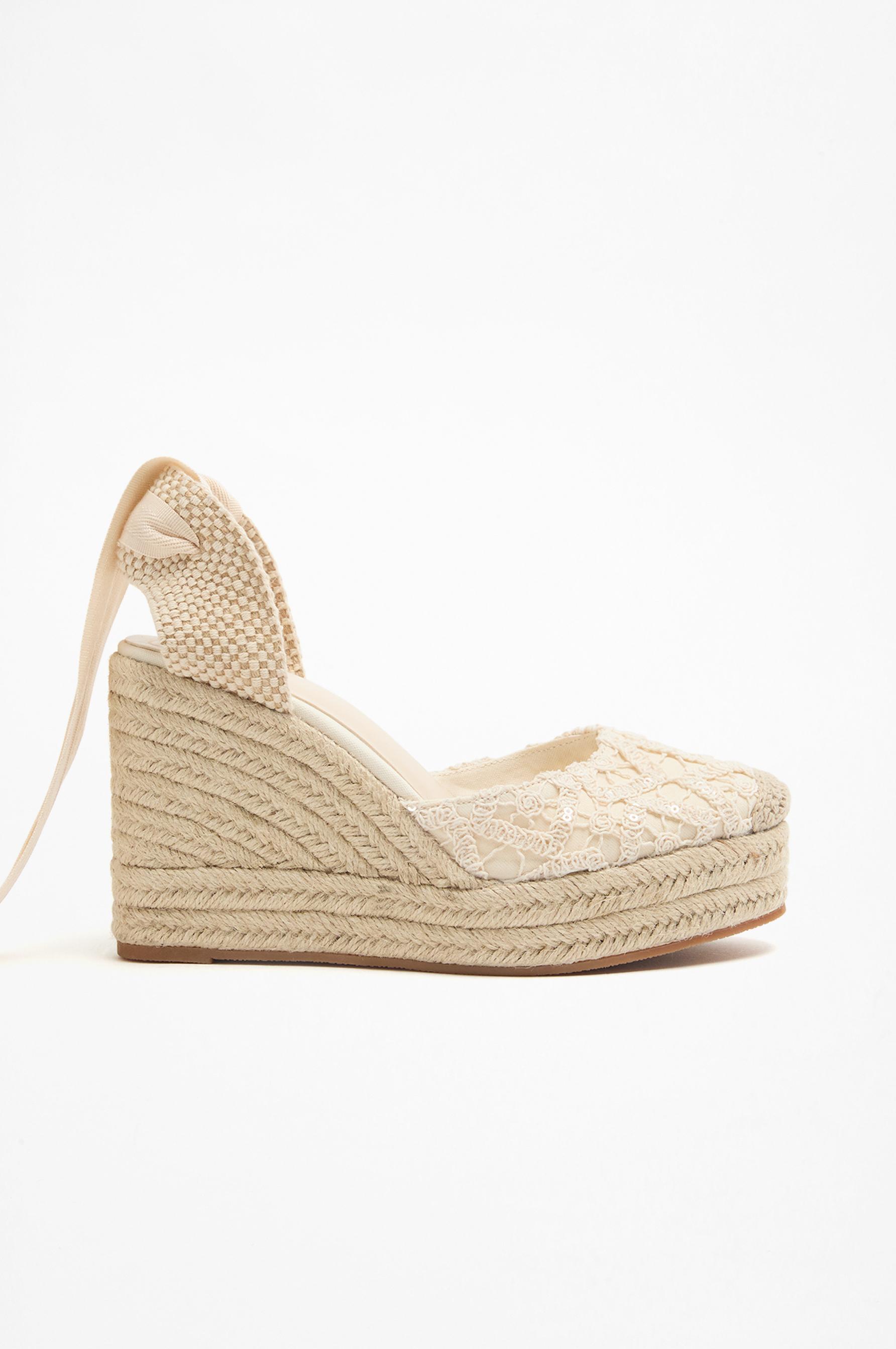 Alpargata cuña plataforma bordados