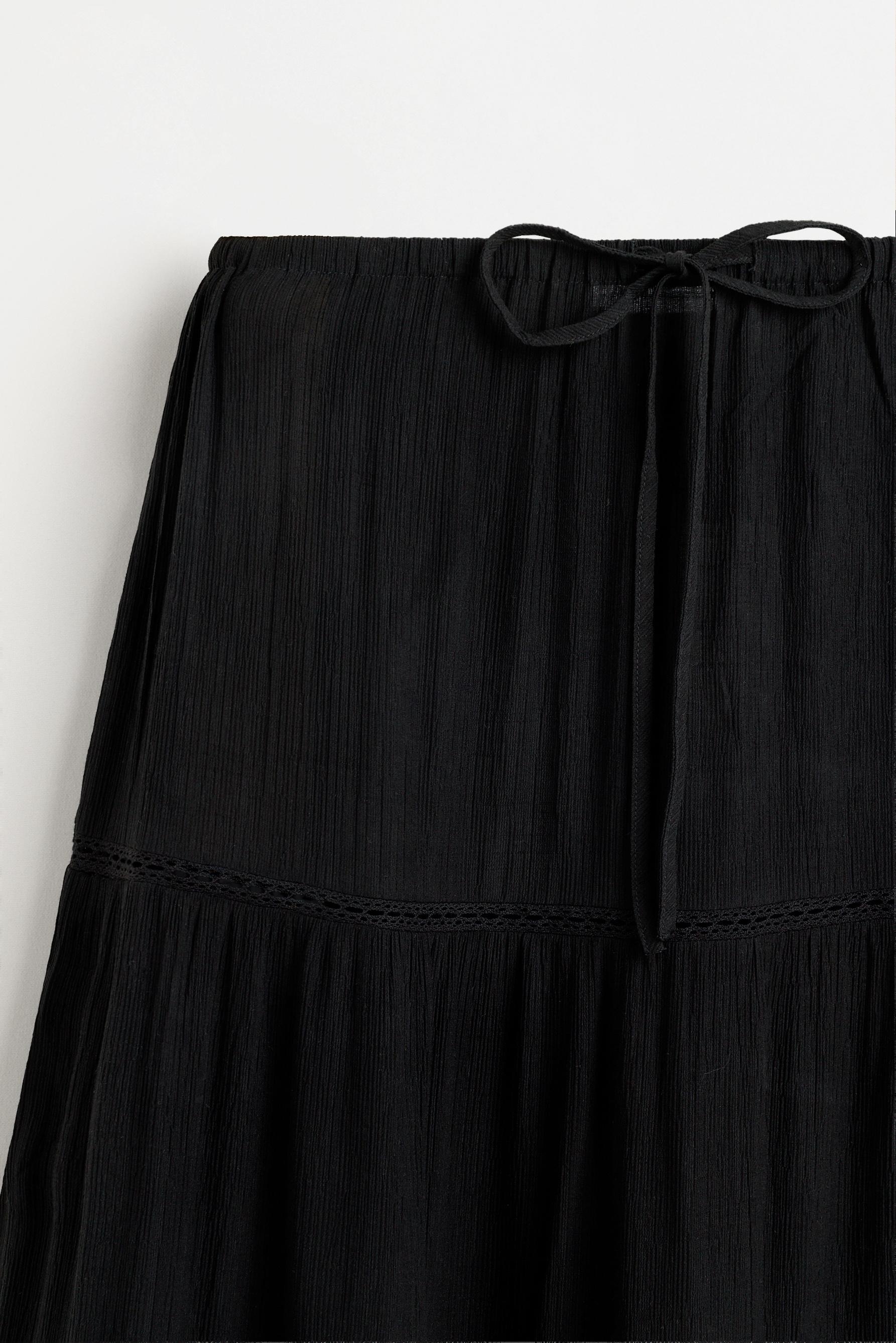 Midi skirt with lace trim — DARK ANTHRACITE GREY