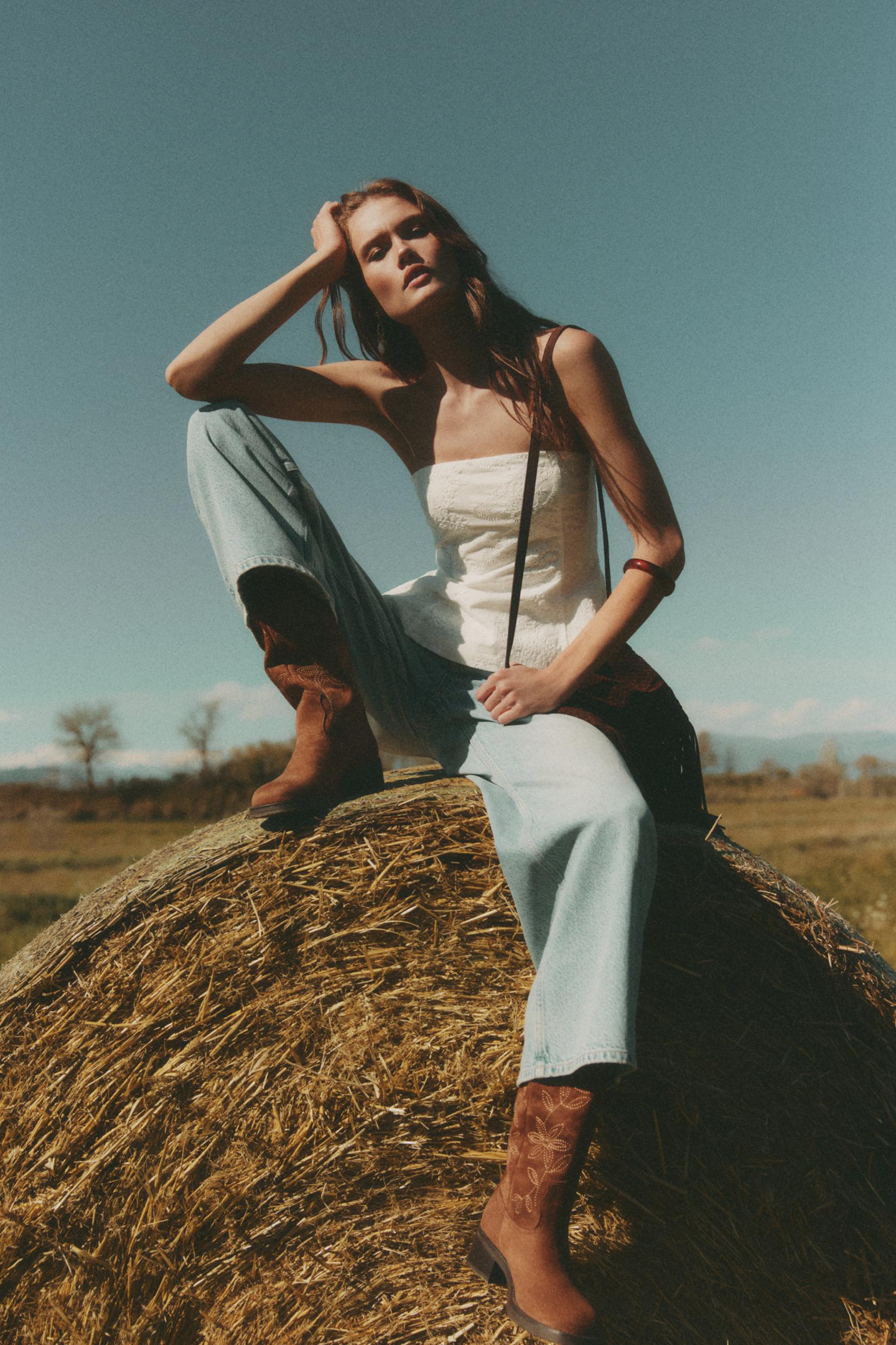 Western topstitched boot — LEATHER