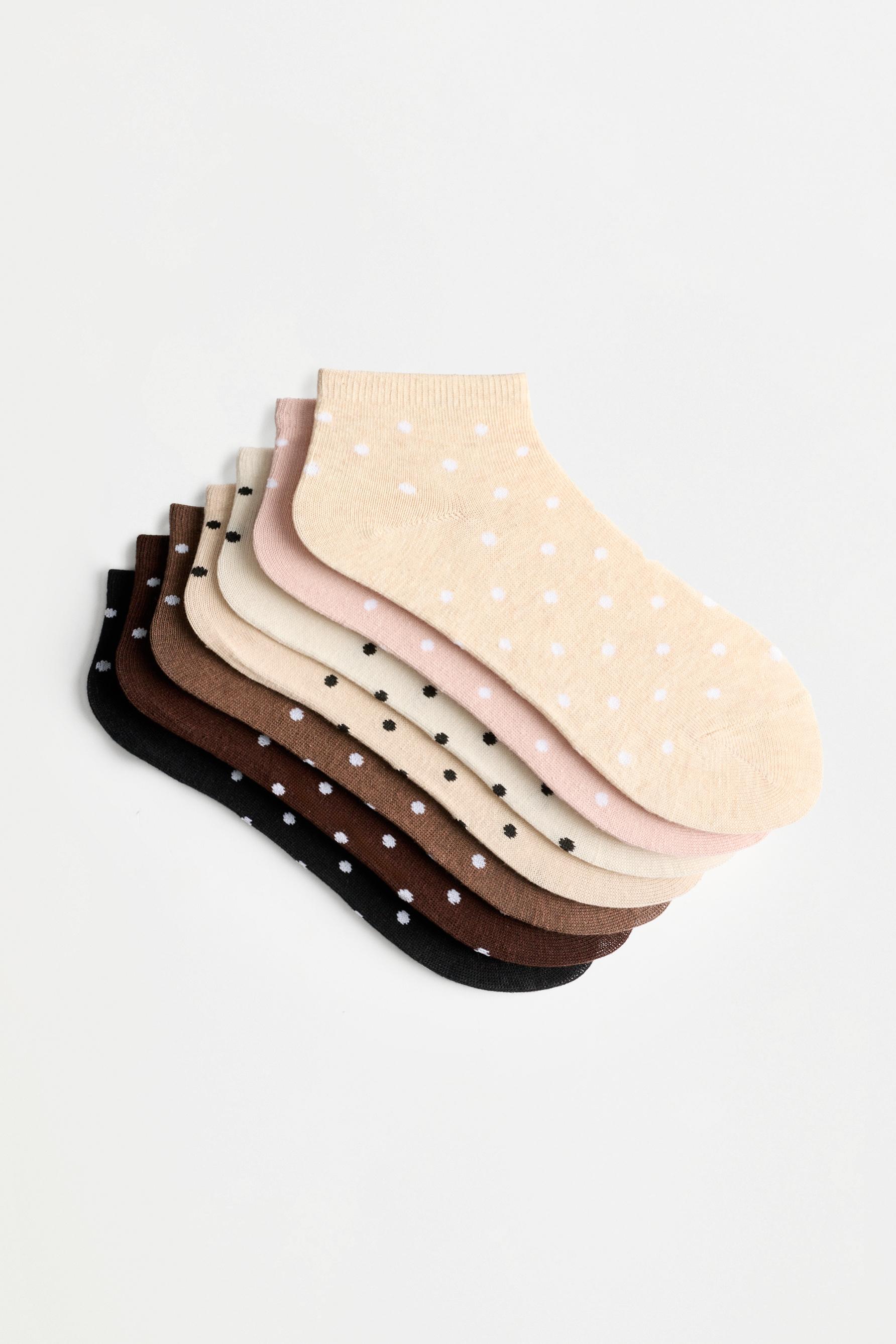 7-Pack of contrast ankle socks — BEIGE MARL