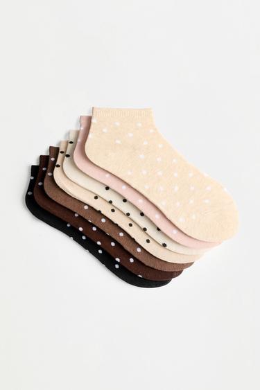 7-Pack of contrast ankle socks — BEIGE MARL 5