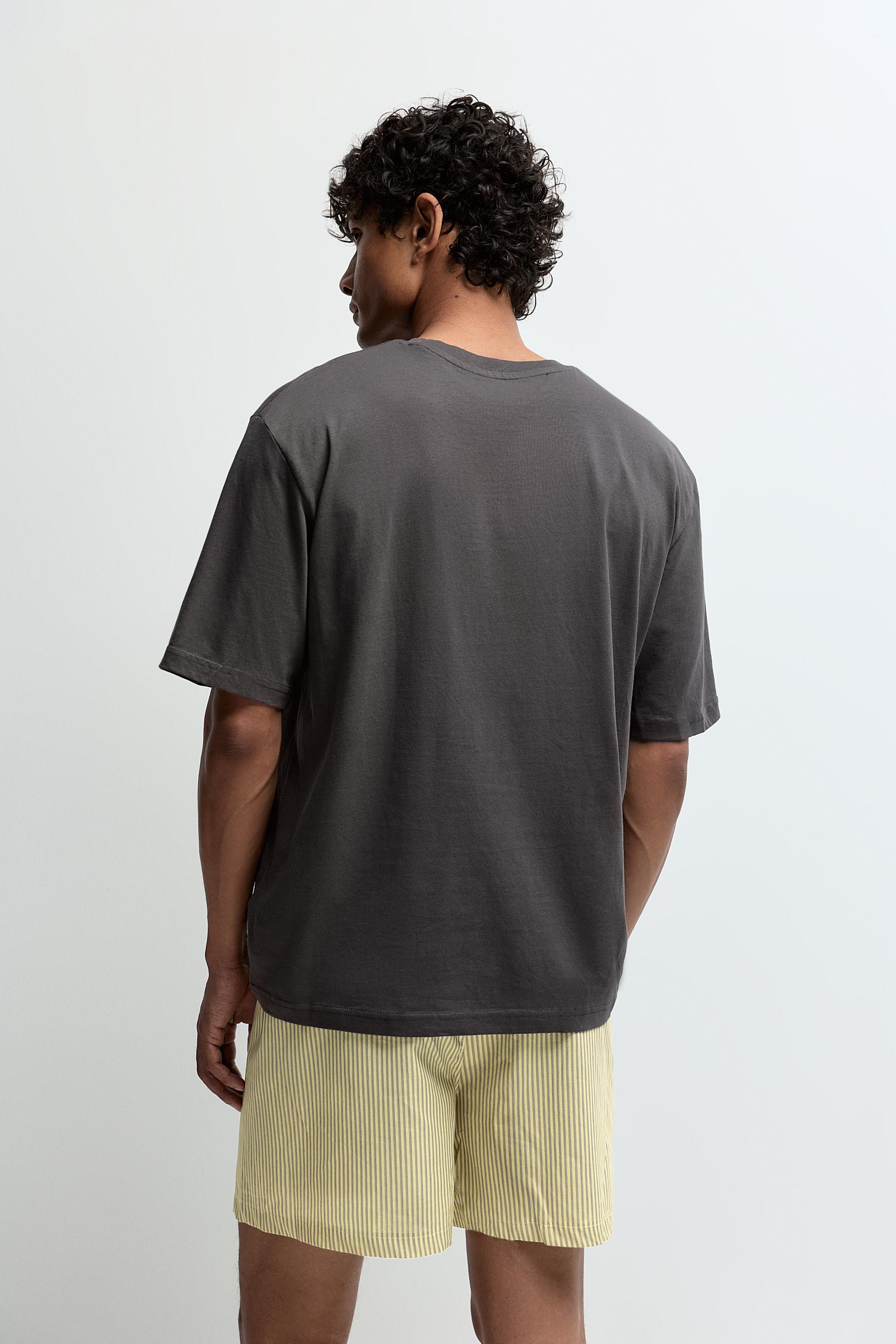 Short pyjamas with pocket — CHARCOAL GREY