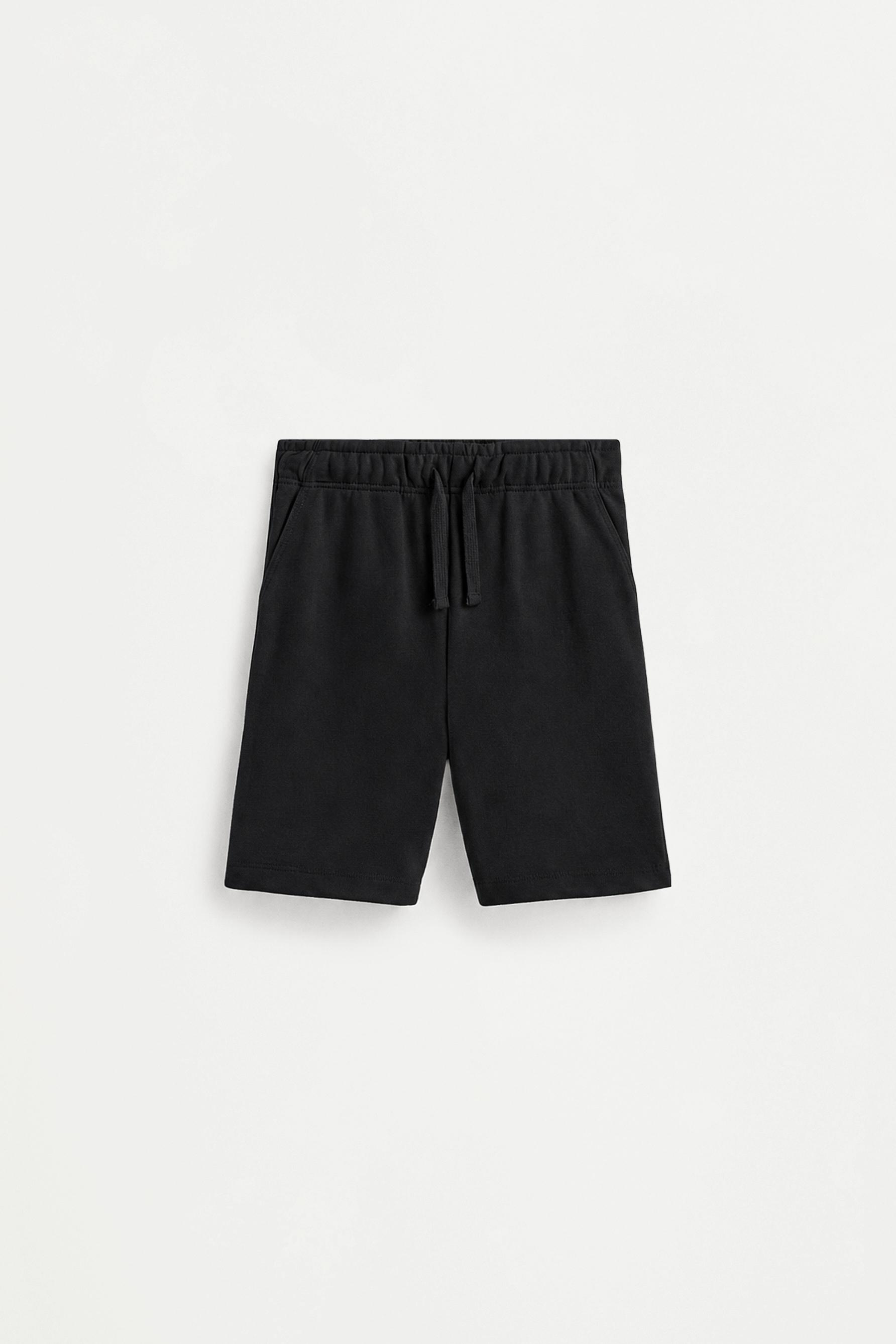 Jogger plush Bermuda shorts — BLACK