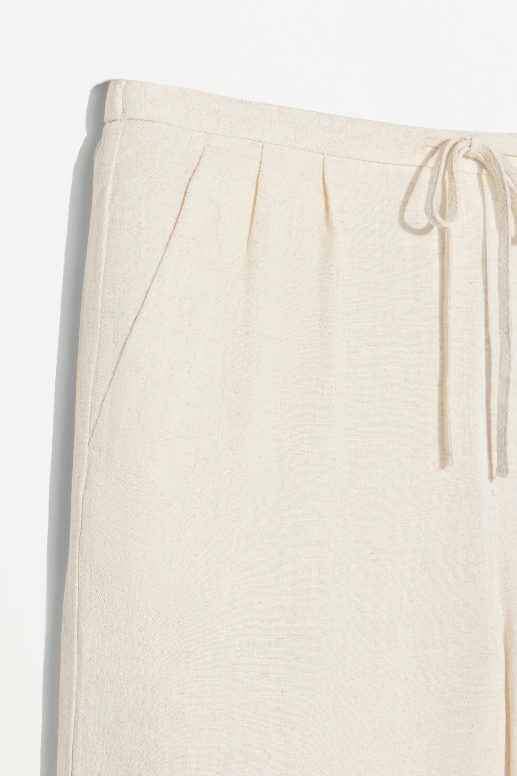 Rustic wide-leg trousers — TAN