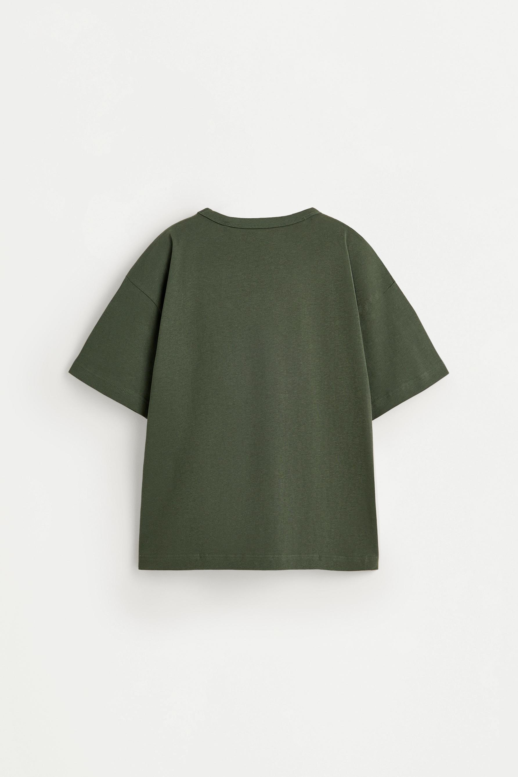 Raised text print T-shirt — EMERALD GREEN